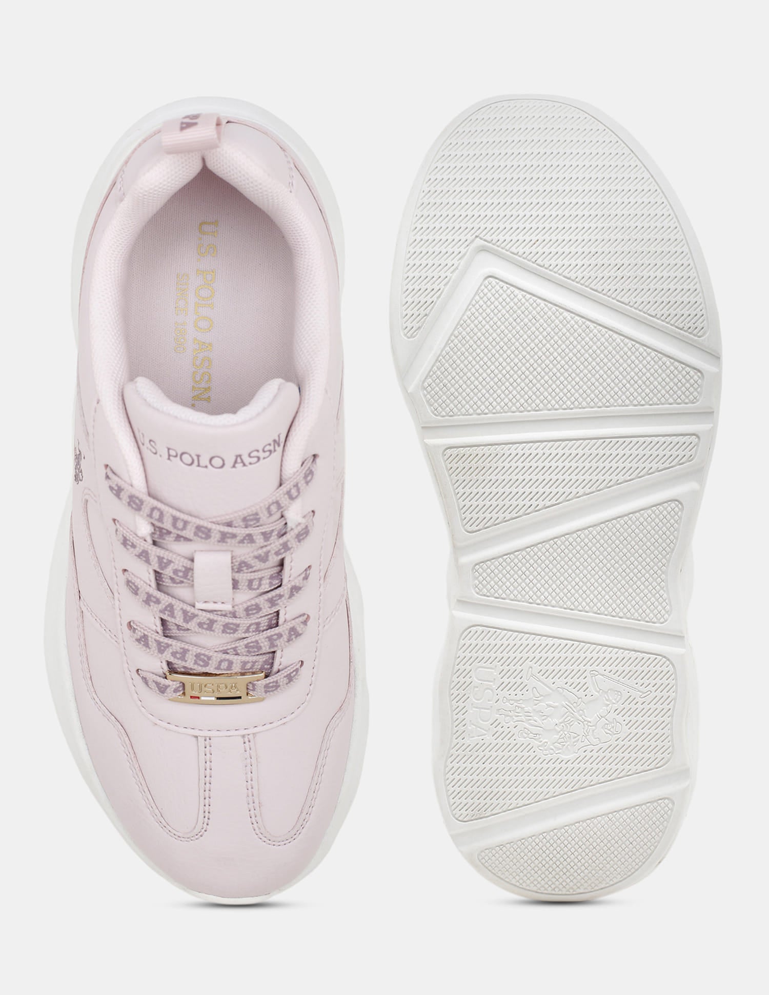 Women Lace Ups Evienne Sneakers Light Pink - U.S. Polo Assn. India | Large