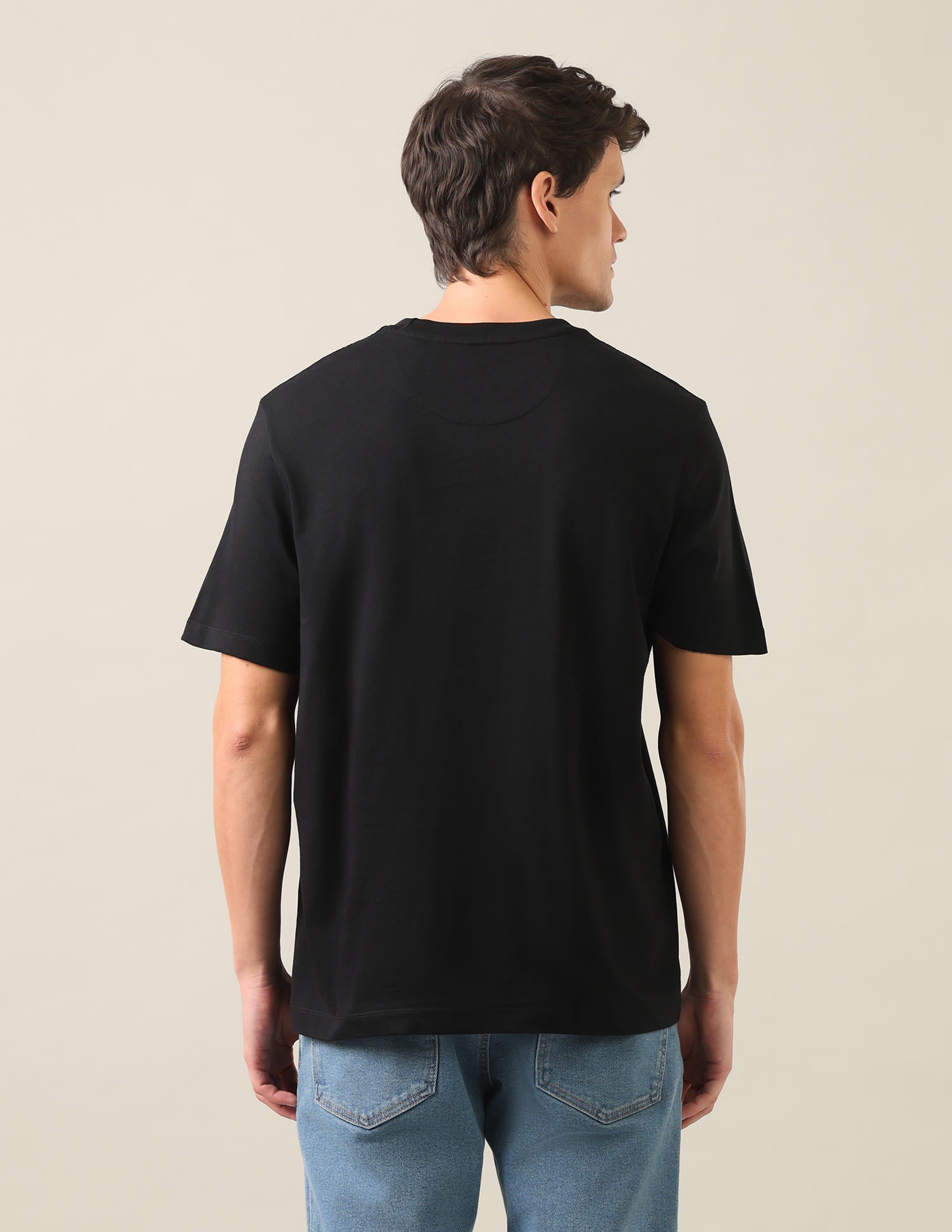 Typographic Brand Printed Relaxed Fit T-Shirt Black - U.S. Polo Assn. India | Large