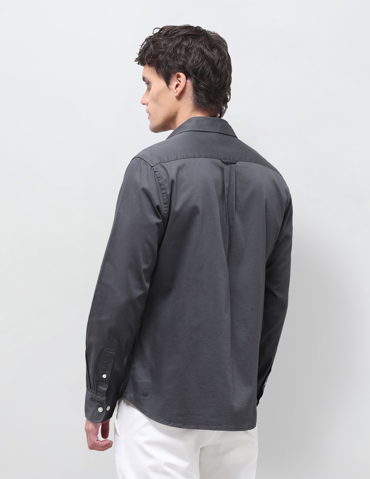 Solid Tailored Fit Shirt Dark Grey - U.S. Polo Assn. India | Large
