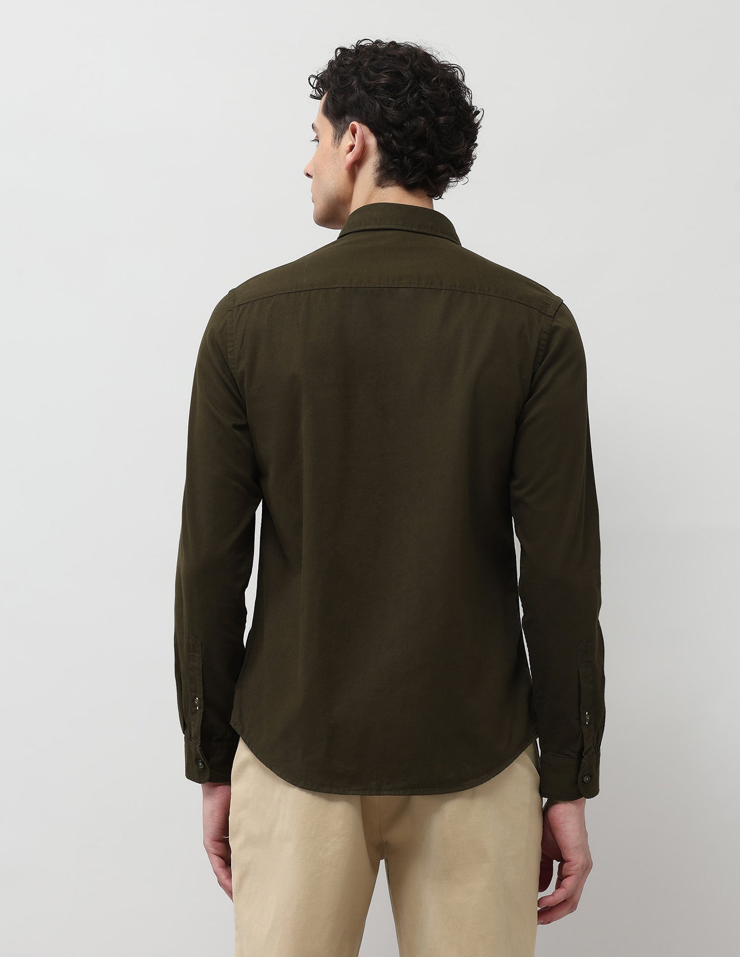 Twill Pure Cotton Shirt Green - U.S. Polo Assn. India | Large