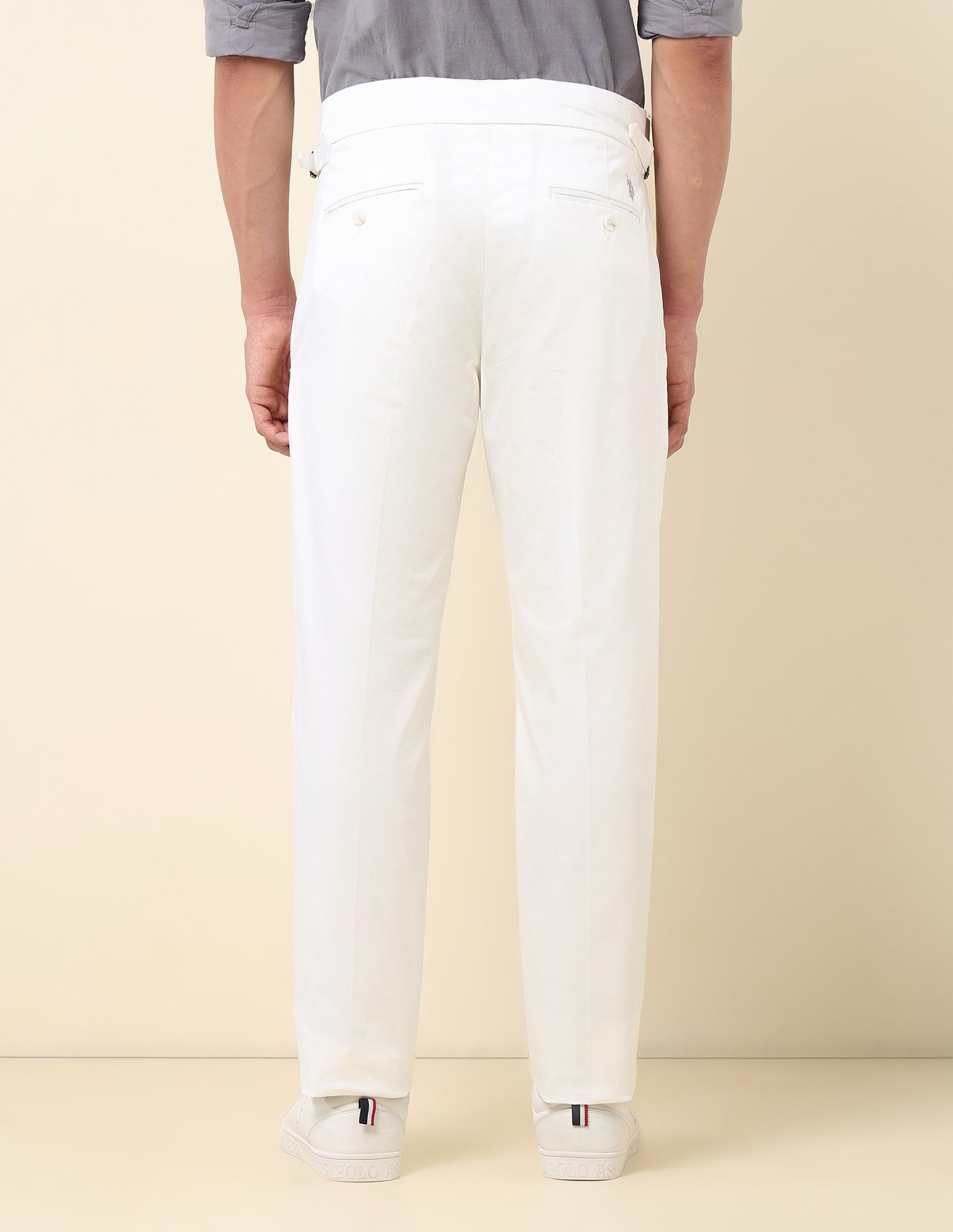 Riley Straight Fit Pacho Trousers White - U.S. Polo Assn. India | Large