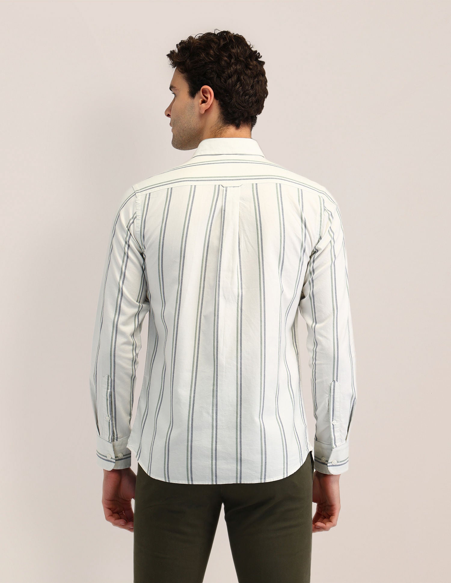 Tailored Fit Dobby Striped Shirt Dark Grey - U.S. POLO ASSN. | Large