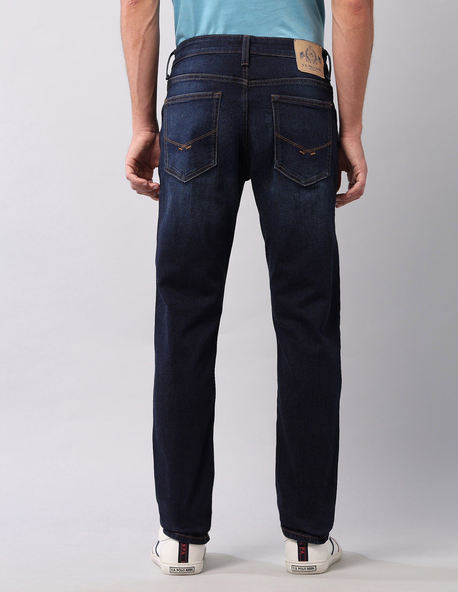 Brandon Slim Tapered Fit Blue Jeans Med Blue - U.S. POLO ASSN. | Large