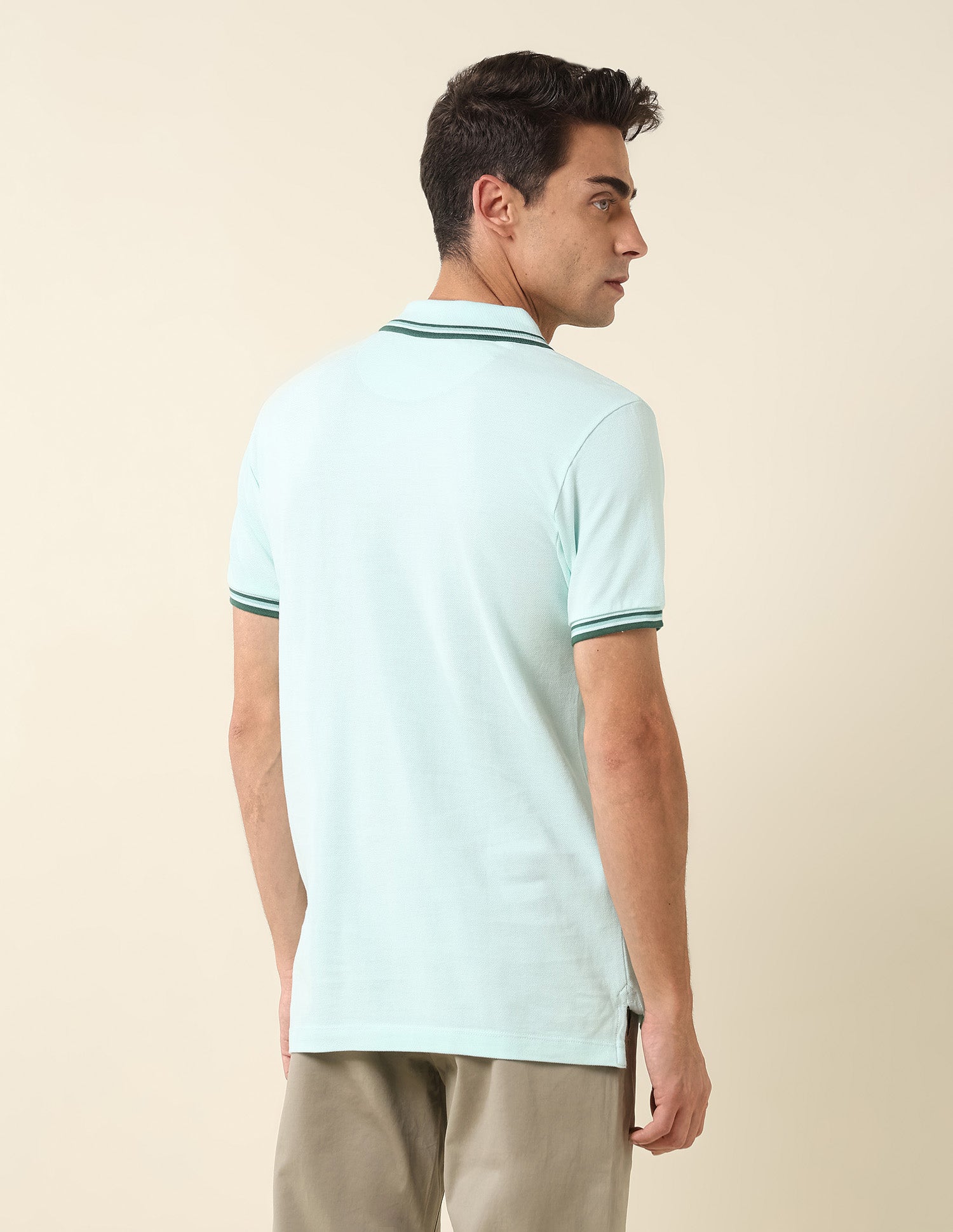 Pure Cotton Slim Fit Polo Shirt Light Green - U.S. Polo Assn. India | Large