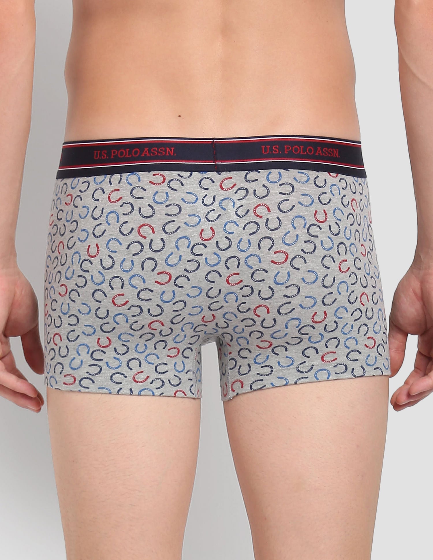 All Over Print Ribbed Jersey I616 Trunks - Pack Of 1 Grey - U.S. Polo Assn. India | Large