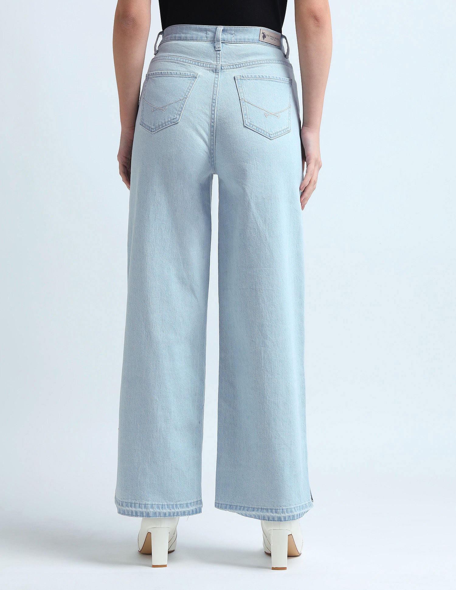 Wide Leg Fit Blue Jeans Blue - U.S. Polo Assn. India | Large
