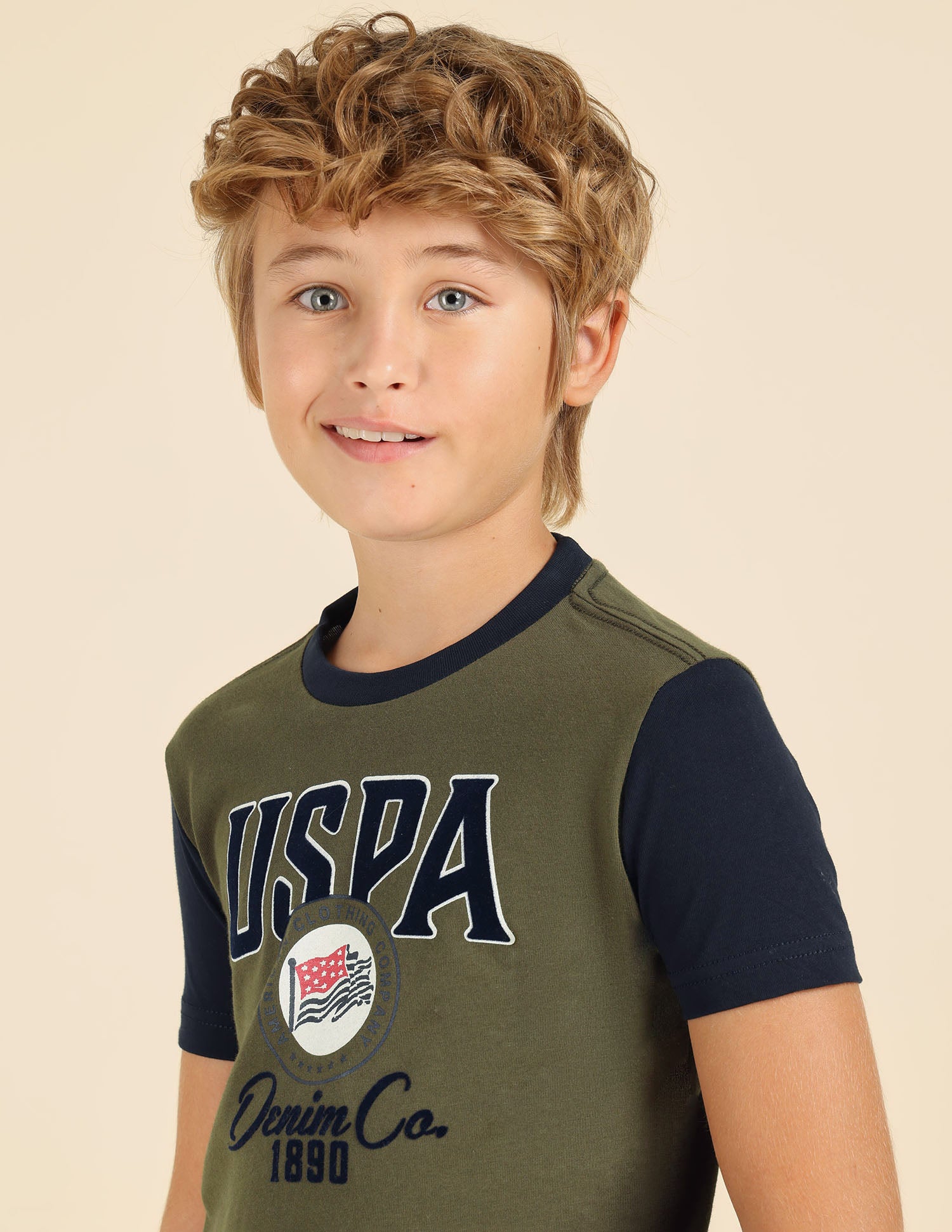 Boys Pure Cotton Regular Fit T-Shirt Olive - U.S. POLO ASSN. | Large
