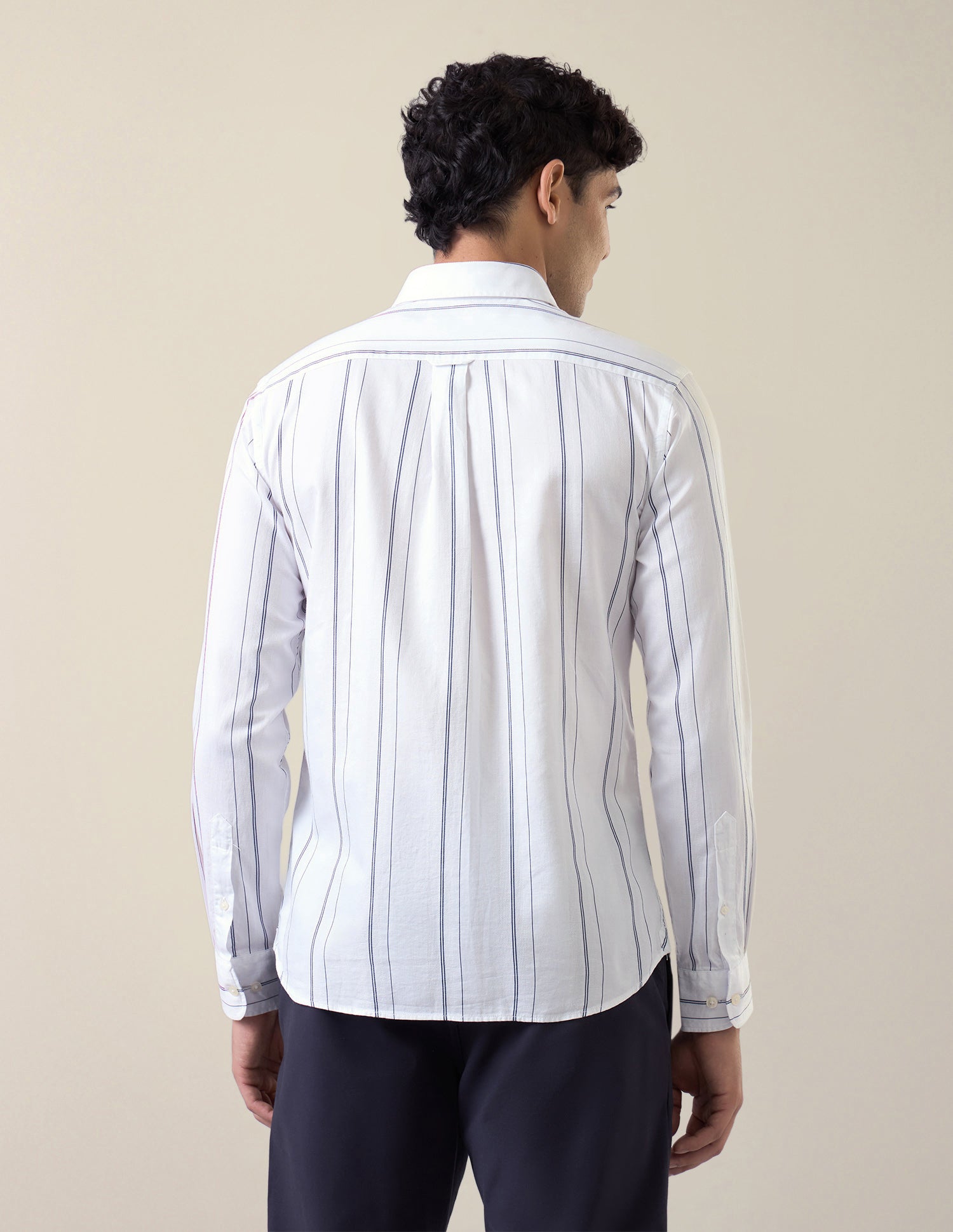 Vertical Striped Tailored Fit Shirt White - U.S. Polo Assn. India | Large