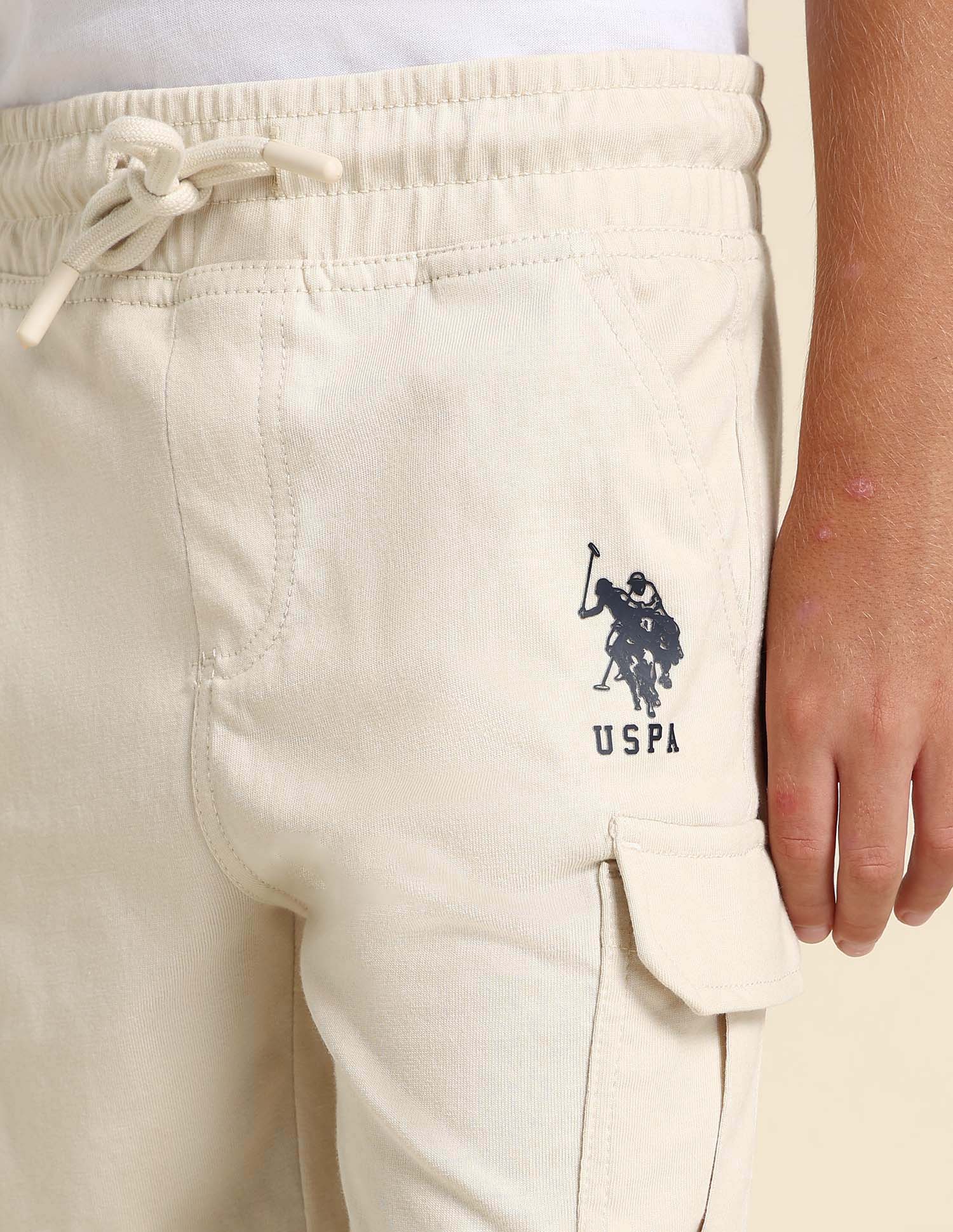 Boys Pure Cotton Regular Fit Shorts Off White - U.S. POLO ASSN. | Large