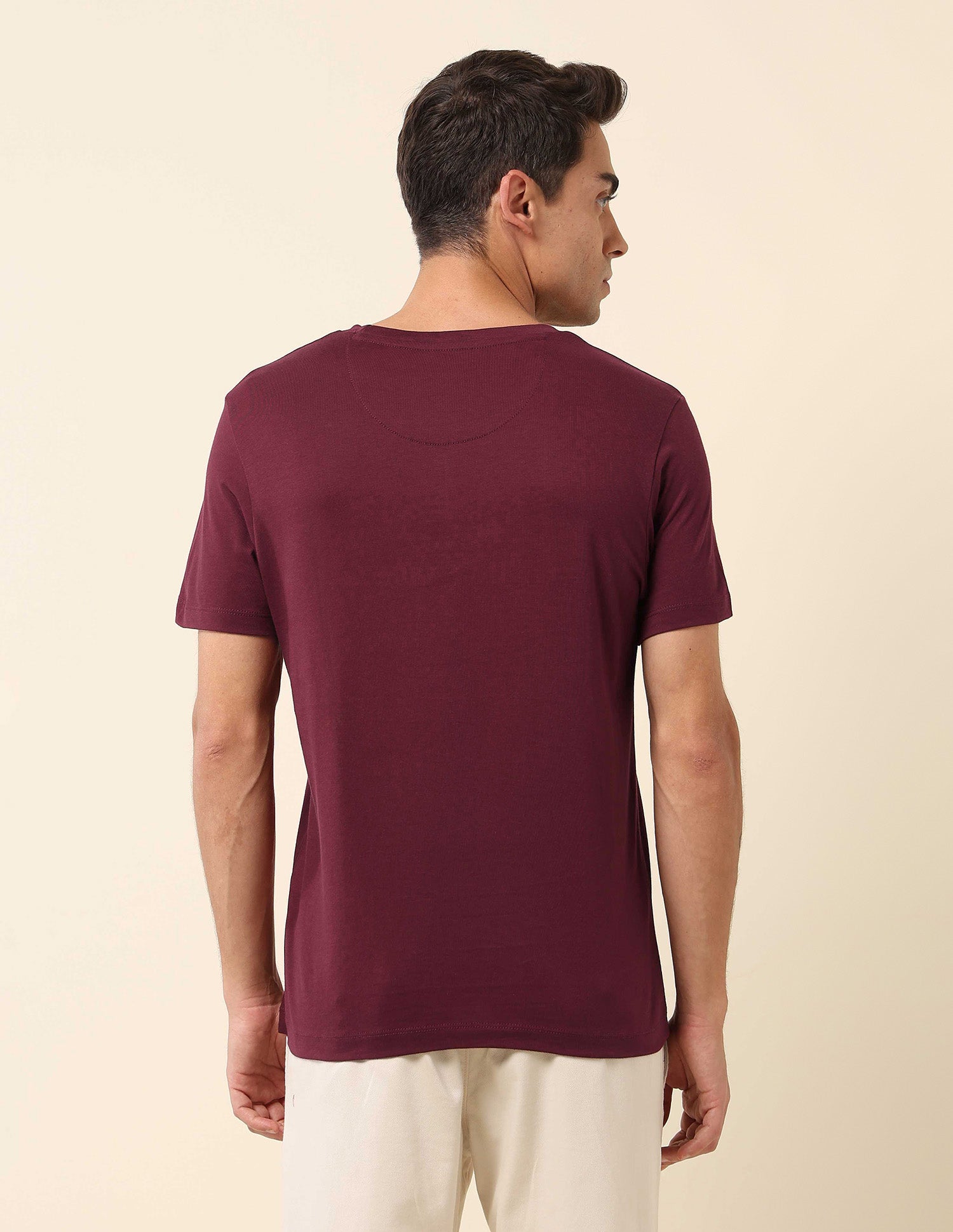 Brand Embossed Slim Fit T- Shirt Maroon - U.S. Polo Assn. India | Large