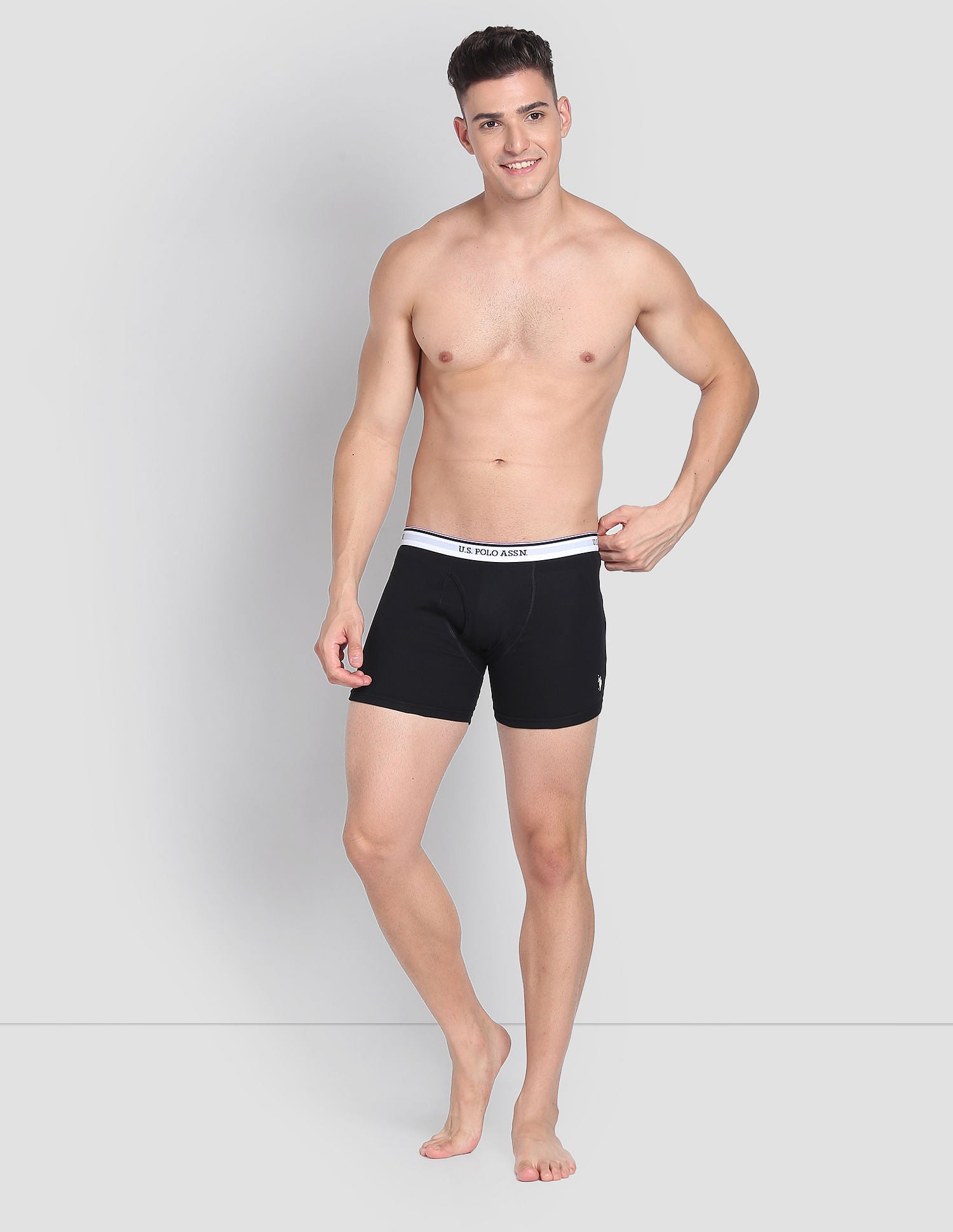 Cotton Mid Rise 1667 Trunks - Pack Of 3 Red, Black and Green - U.S. POLO ASSN. | Large