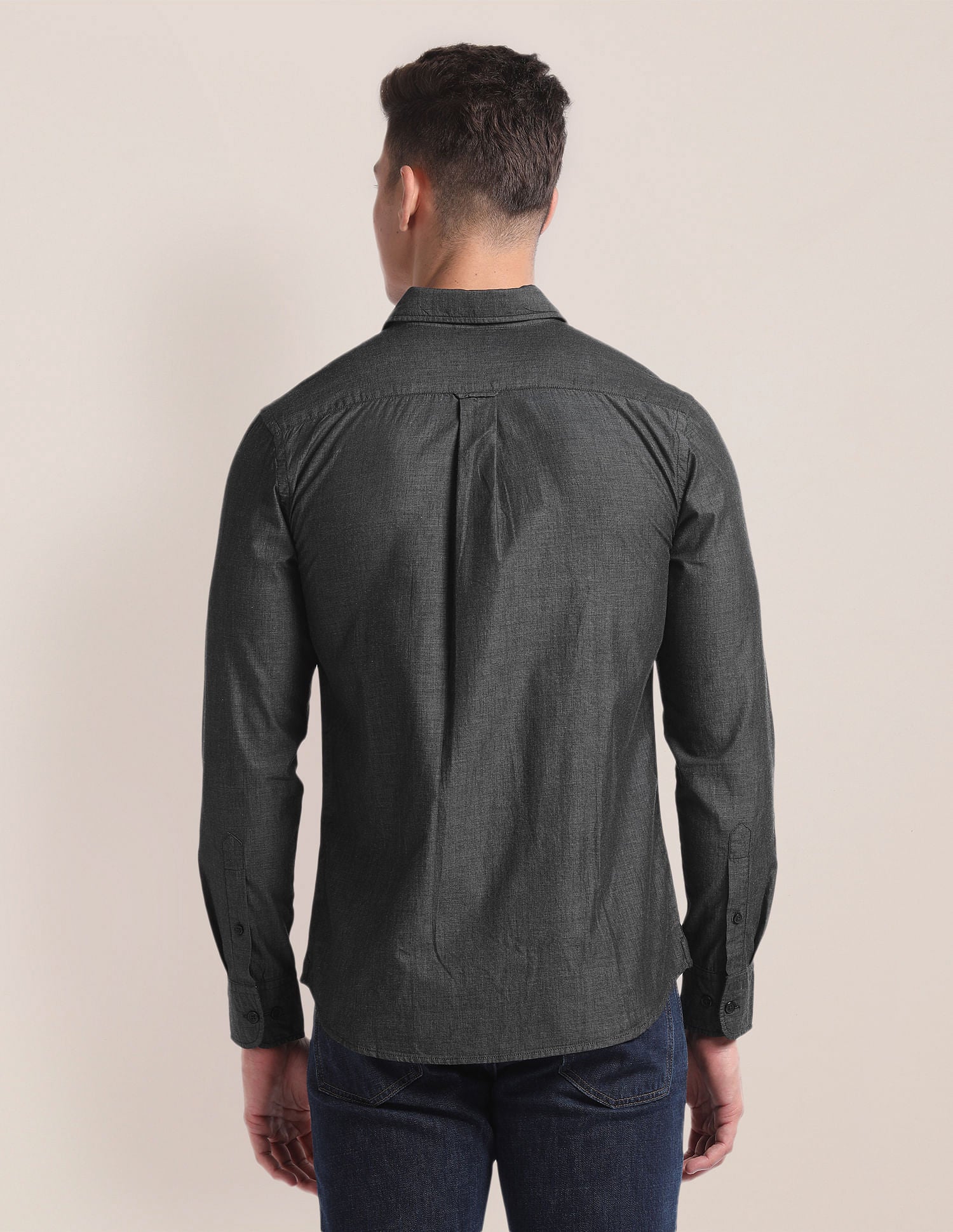 Premium Cotton Patterned Shirt Black - U.S. POLO ASSN. | Large