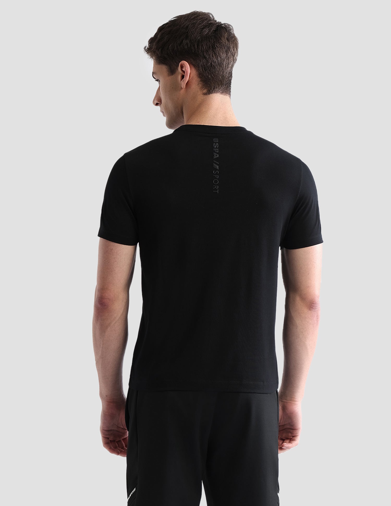Brand Embossed Regular Fit Active T-Shirt Black - U.S. POLO ASSN. | Large