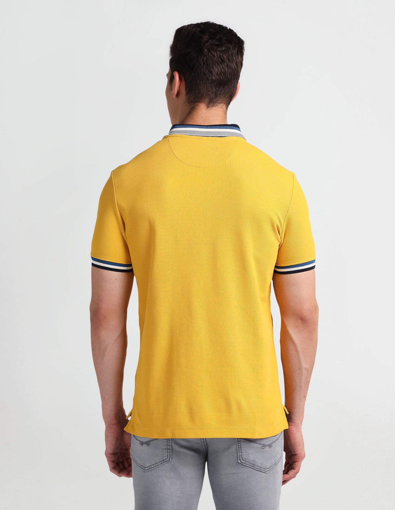 Muscle Fit Solid Polo Shirt Yellow - U.S. Polo Assn. India | Large