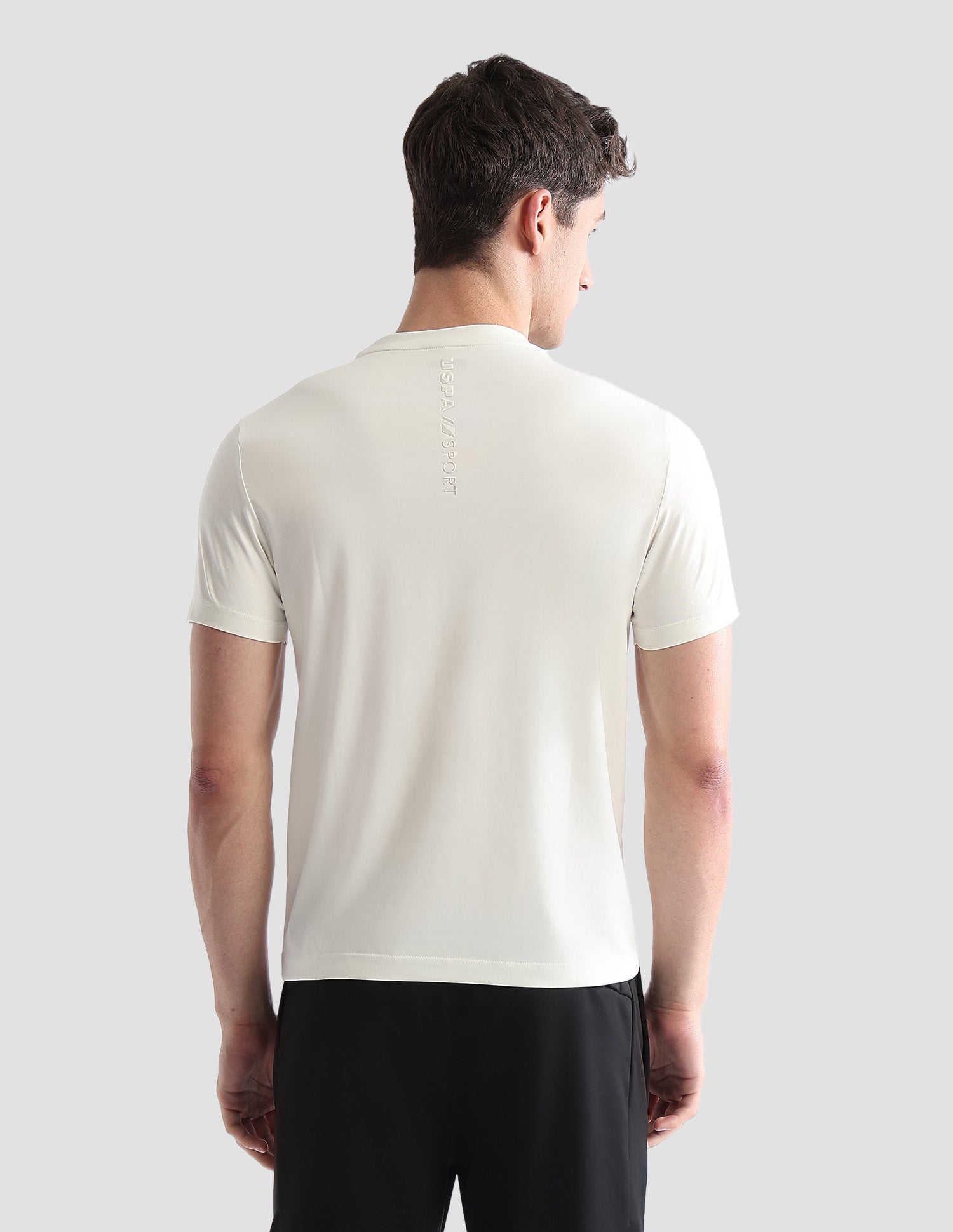 Brand Embossed Regular Fit Active T-Shirt Off White - U.S. POLO ASSN. | Large