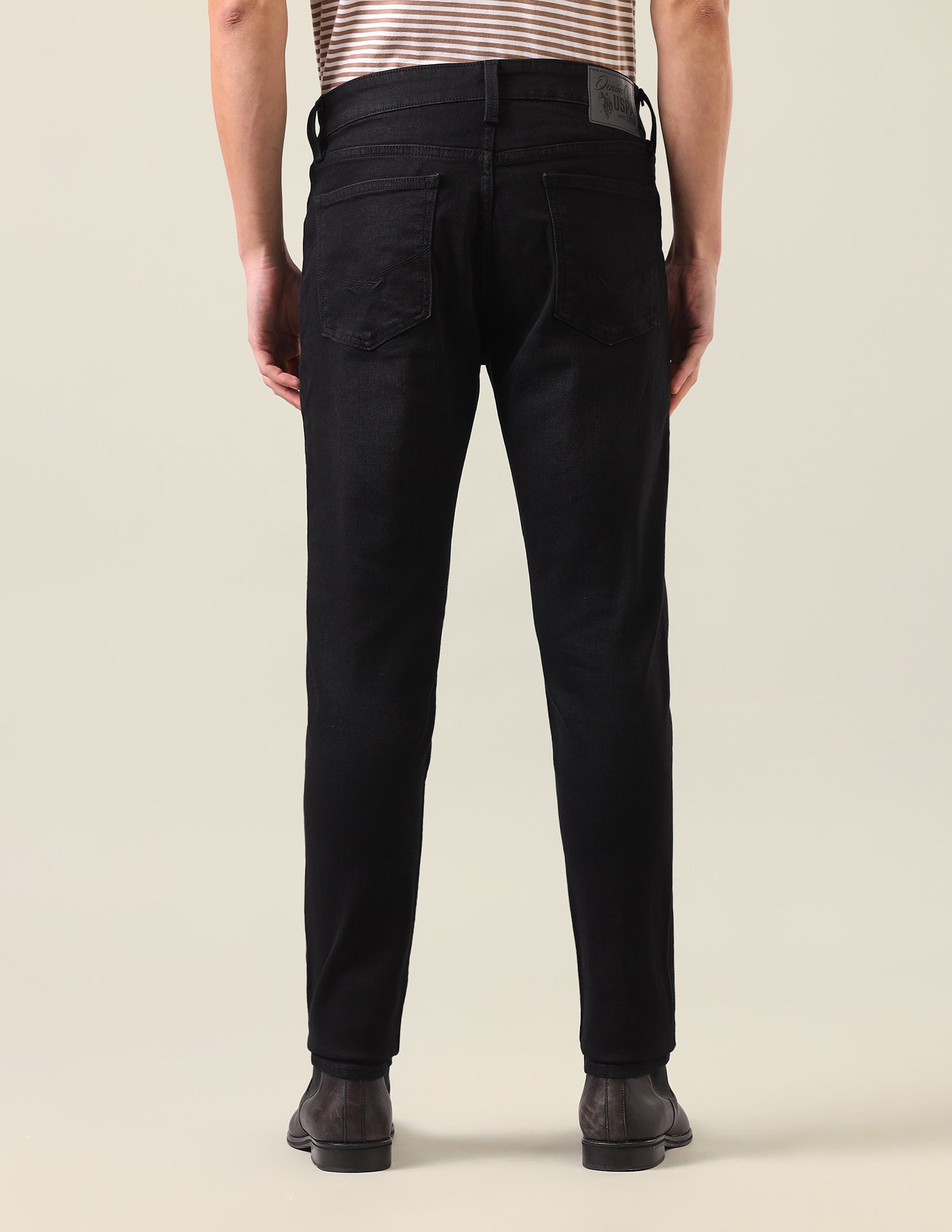 Brandon Slim-Tapered Fit Black Jeans Black - U.S. Polo Assn. India | Large