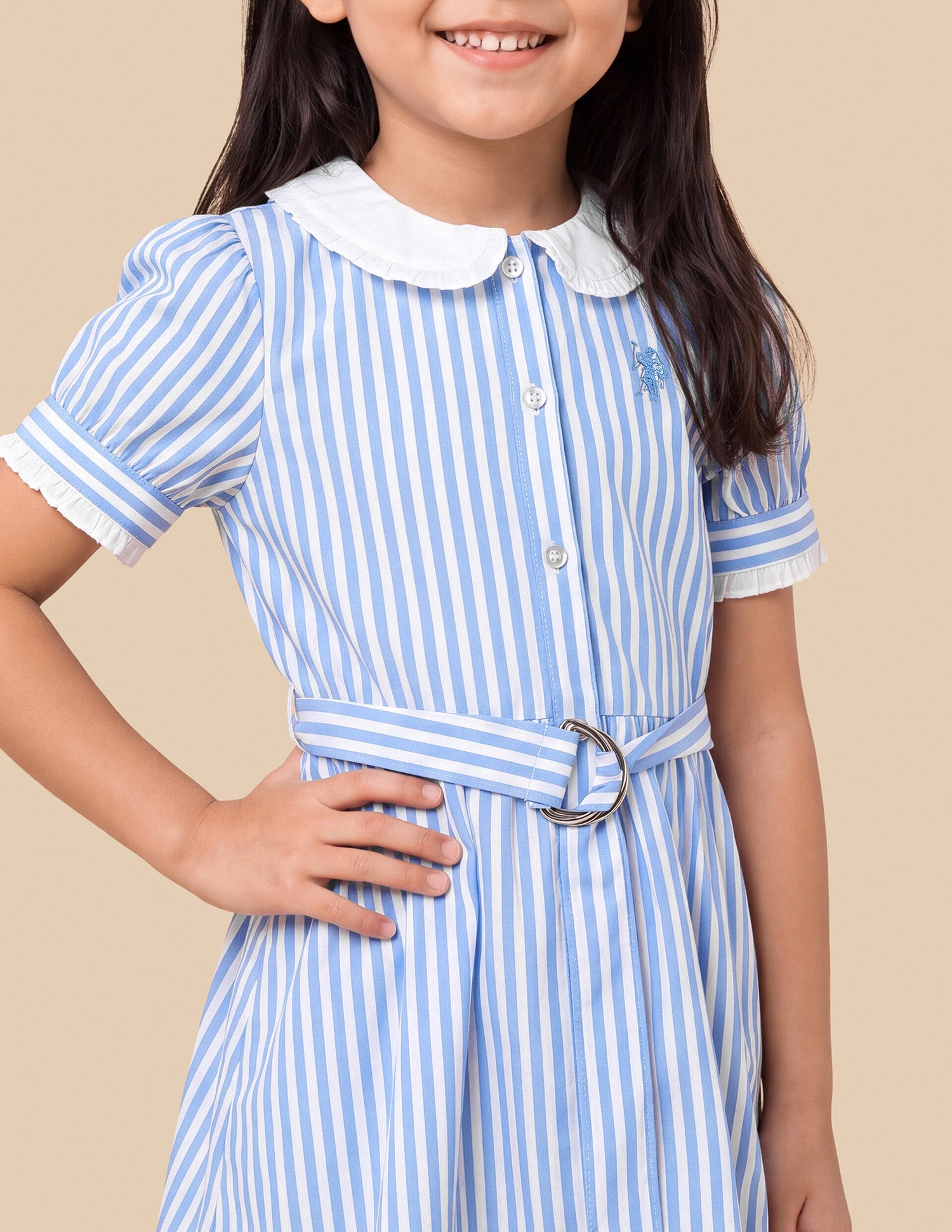 Vertical Striped Relaxed Fit Shirt Dress Light Blue - U.S. Polo Assn. India | Large