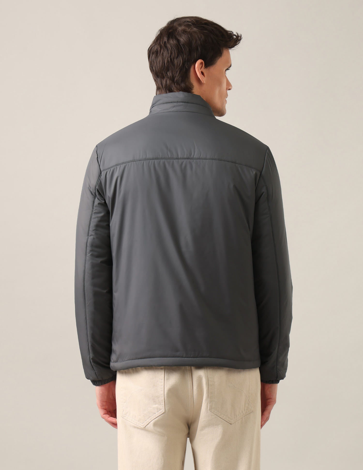 High Neck Solid Jacket Grey - U.S. Polo Assn. India | Large