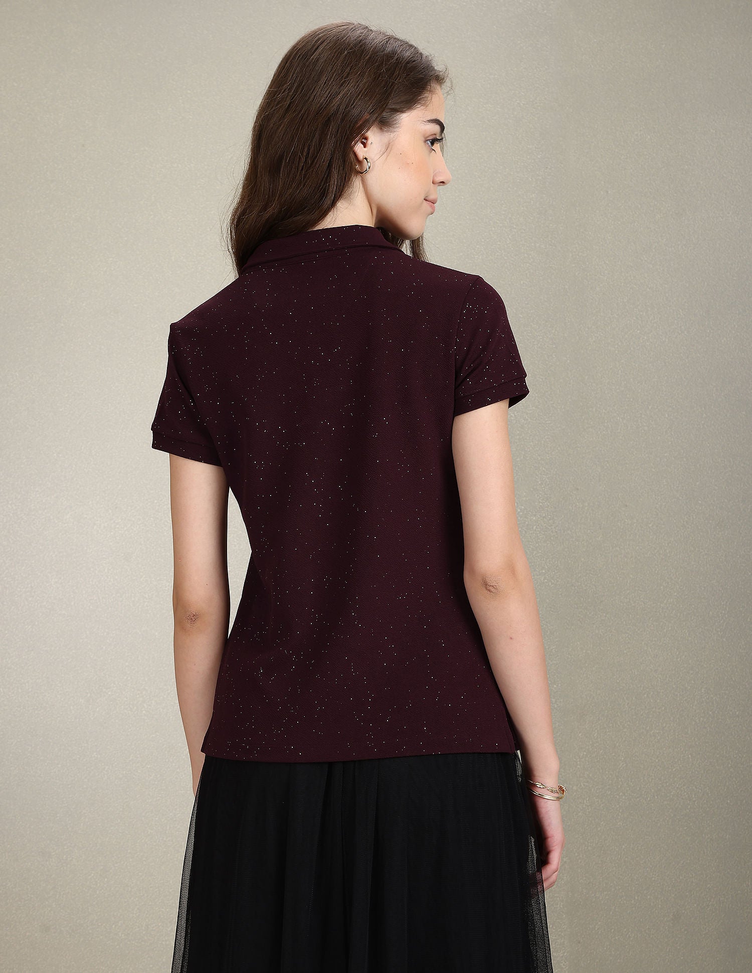 Textured Slim Polo Shirt Wine - U.S. POLO ASSN. | Large