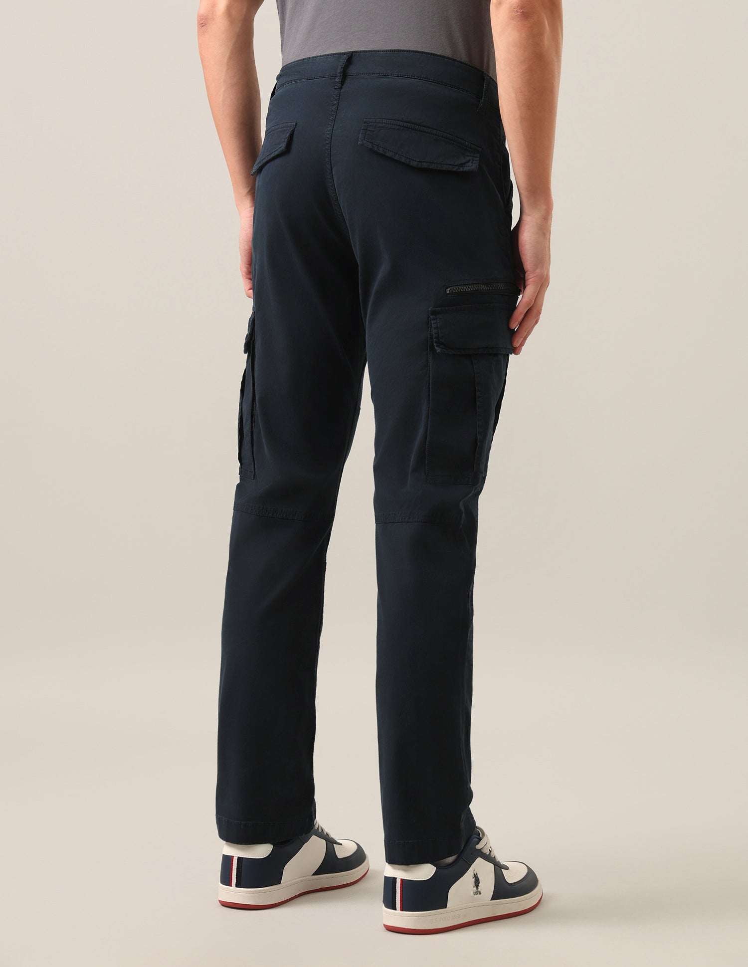 Harold Slim Straight Fit Twill Cargos Navy - U.S. Polo Assn. India | Large