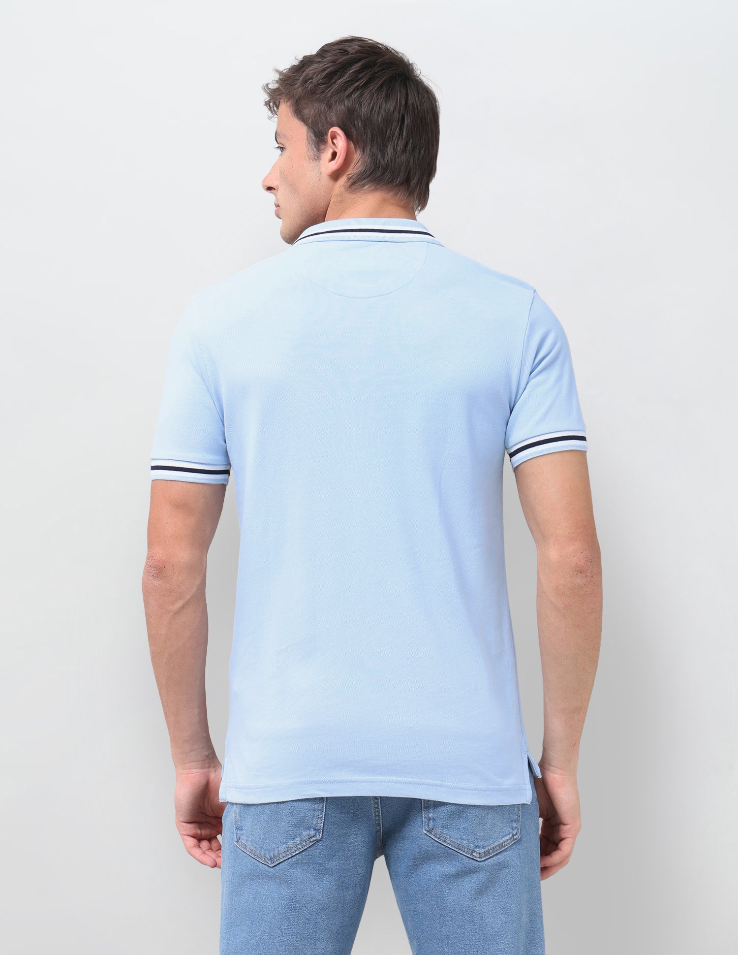 Solid Regular Fit Polo Shirt Light Blue - U.S. Polo Assn. India | Large