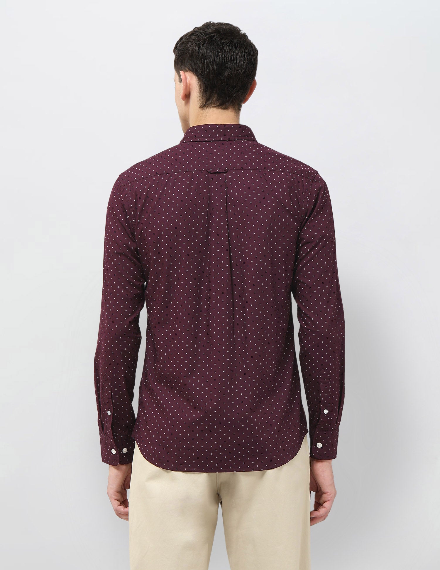 Tailored Fit All-Over Printed Shirt Wine - U.S. Polo Assn. India | Large
