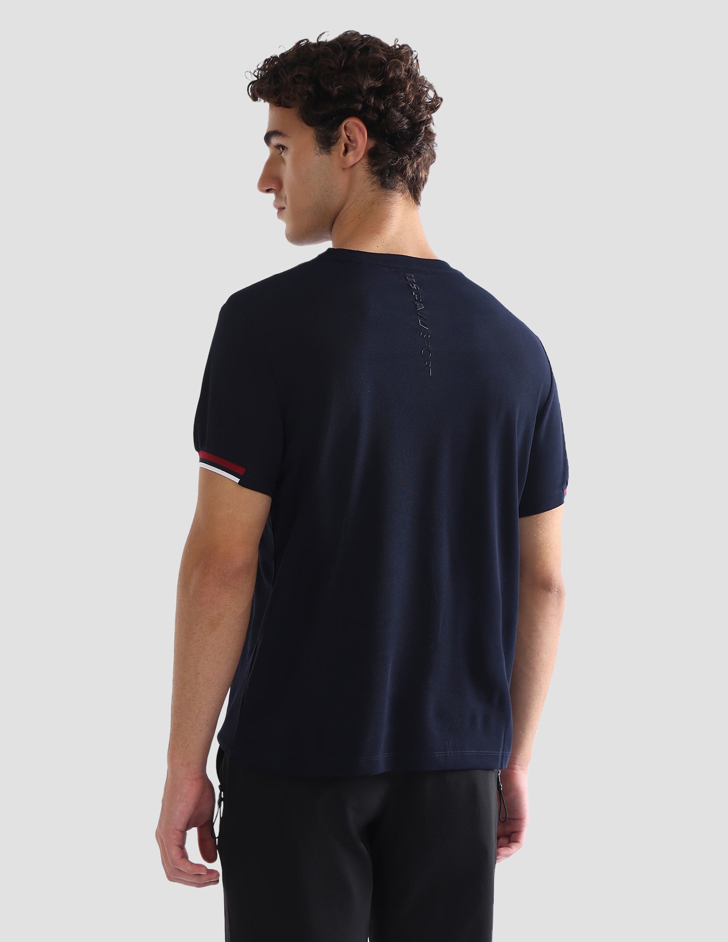 Solid Slim Fit Active T-Shirt Navy - U.S. Polo Assn. India | Large