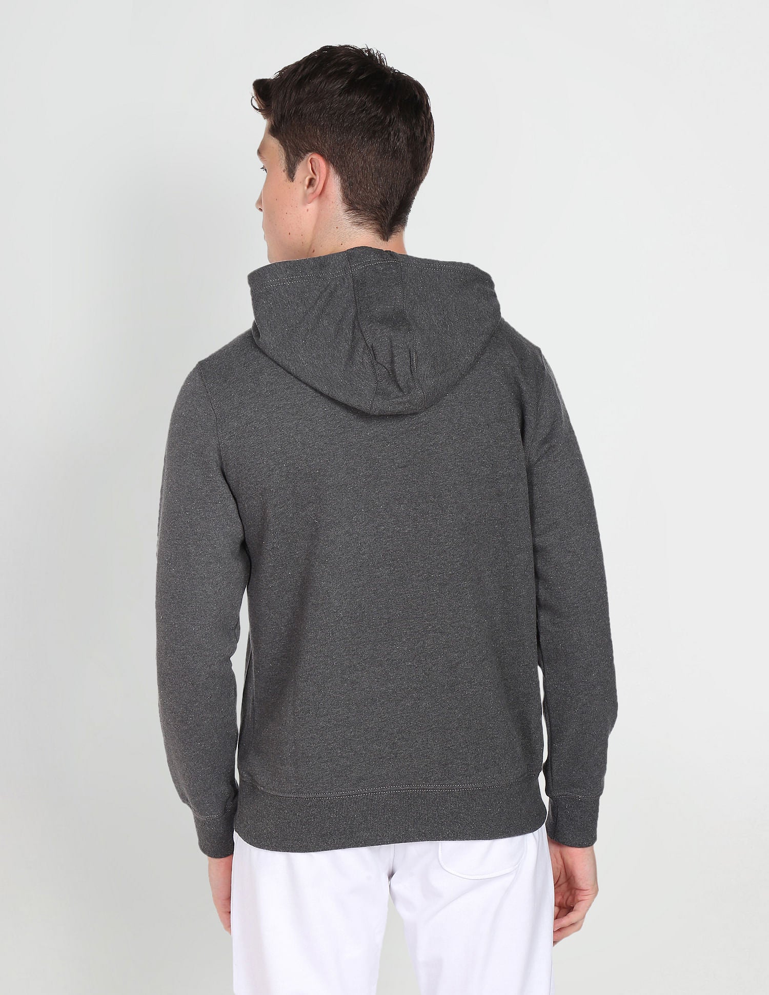 Hooded Brand Print Sweatshirt Dark Grey - U.S. Polo Assn. India | Large