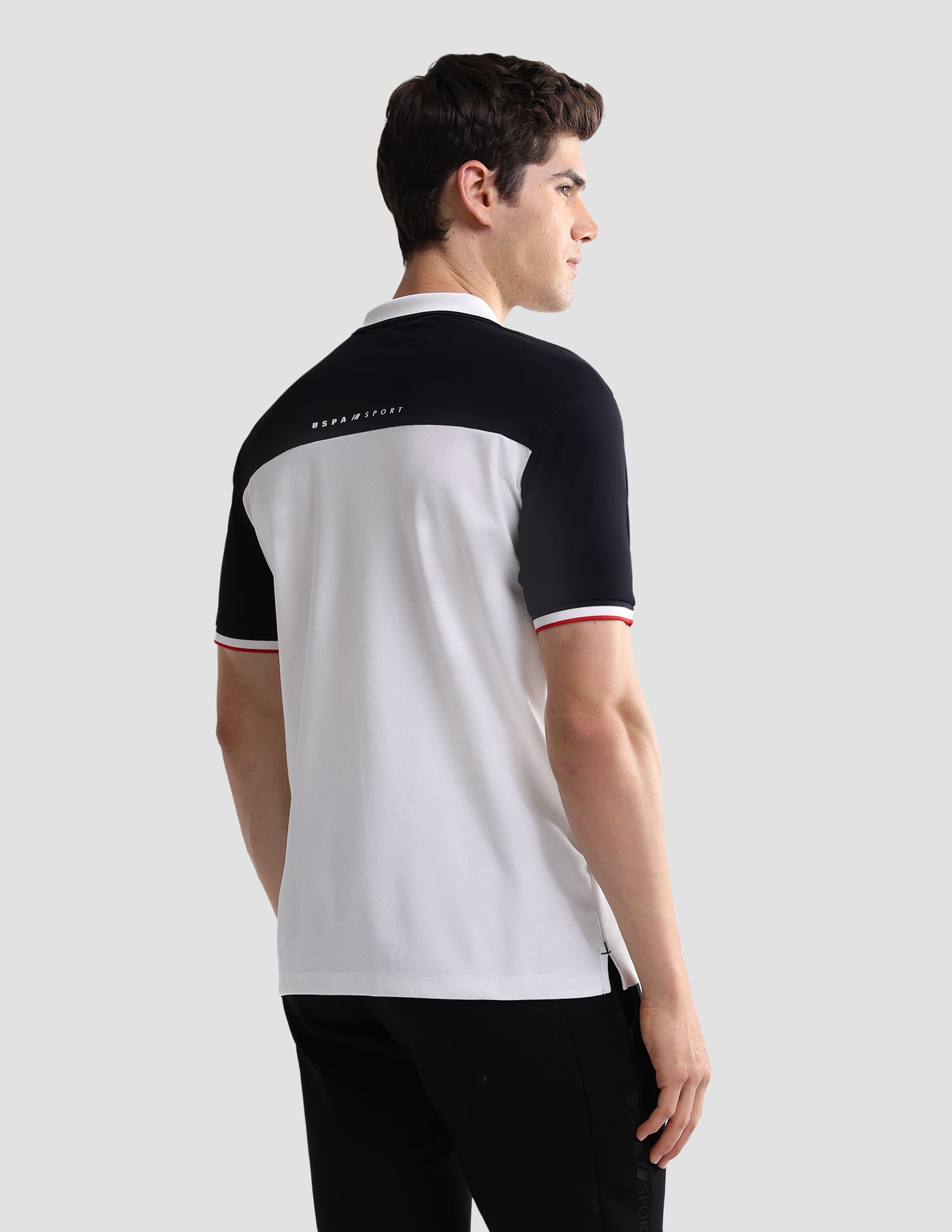 Colourblocked Slim Fit Active Polo Shirt White - U.S. Polo Assn. India | Large