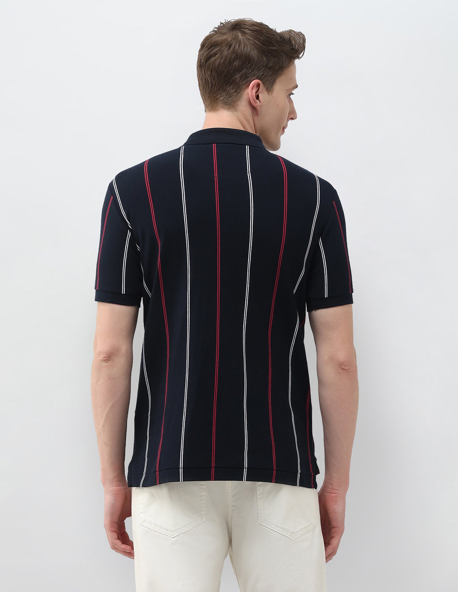 Vertical Striped Slim Fit Polo Shirt Navy - U.S. Polo Assn. India | Large