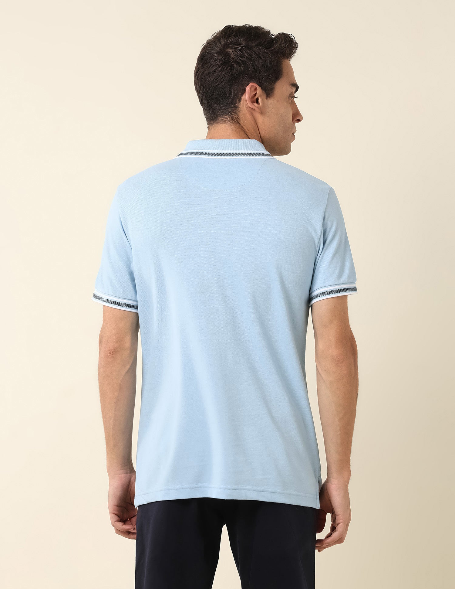 Pure Cotton Slim Fit Polo Shirt Light Blue - U.S. Polo Assn. India | Large