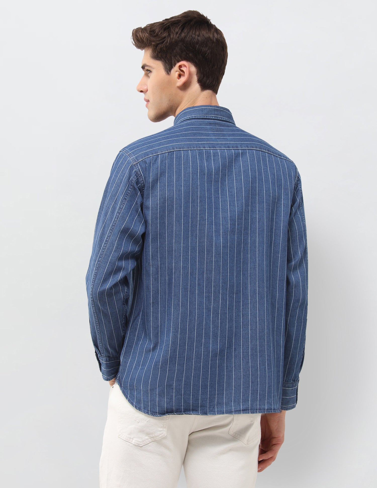 Vertical Striped Dobby Shirt Indigo - U.S. Polo Assn. India | Large