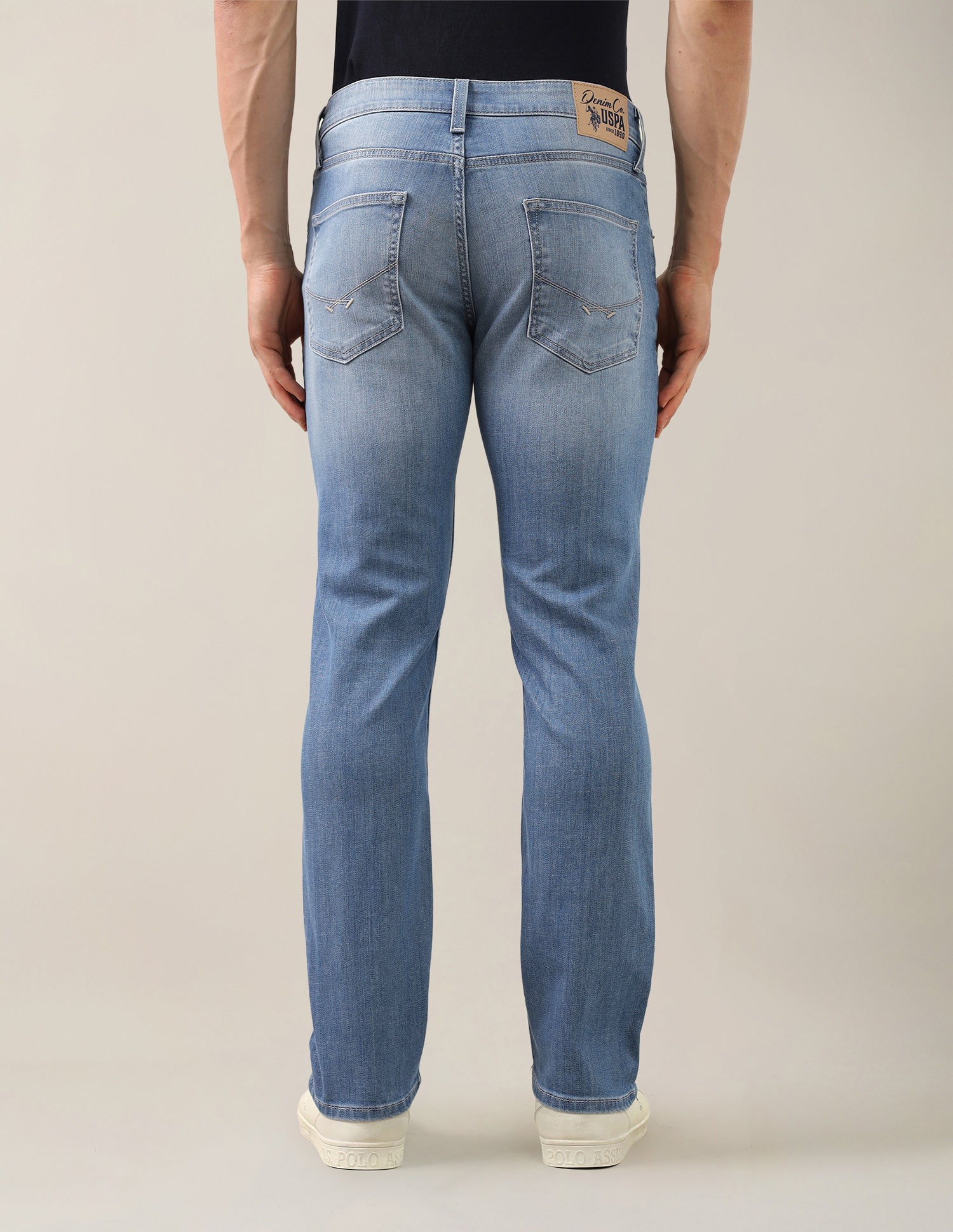 Harold Slim Straight Fit Blue Jeans Light Blue - U.S. Polo Assn. India | Large