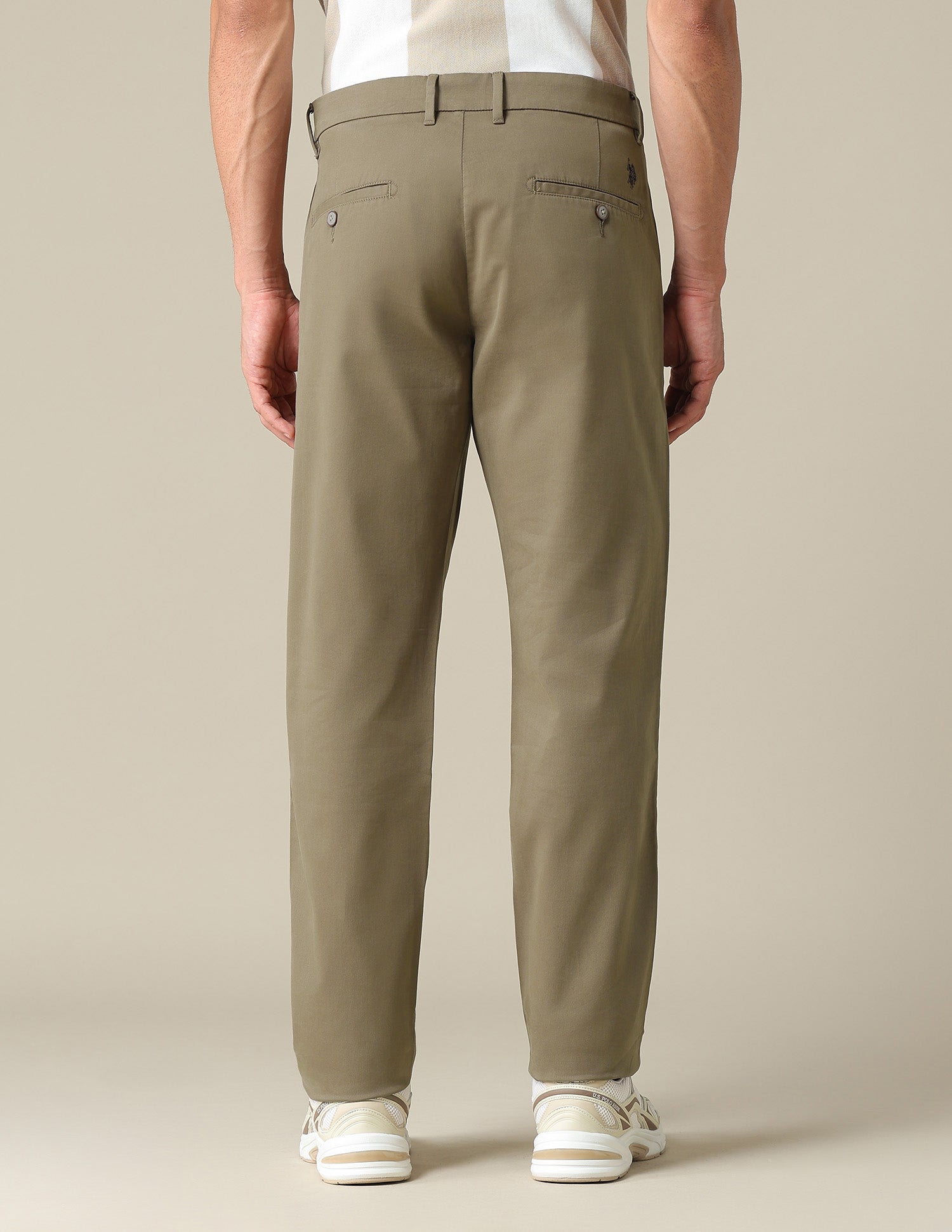 Denver Slim Fit Dobby Trousers Brown - U.S. POLO ASSN. | Large