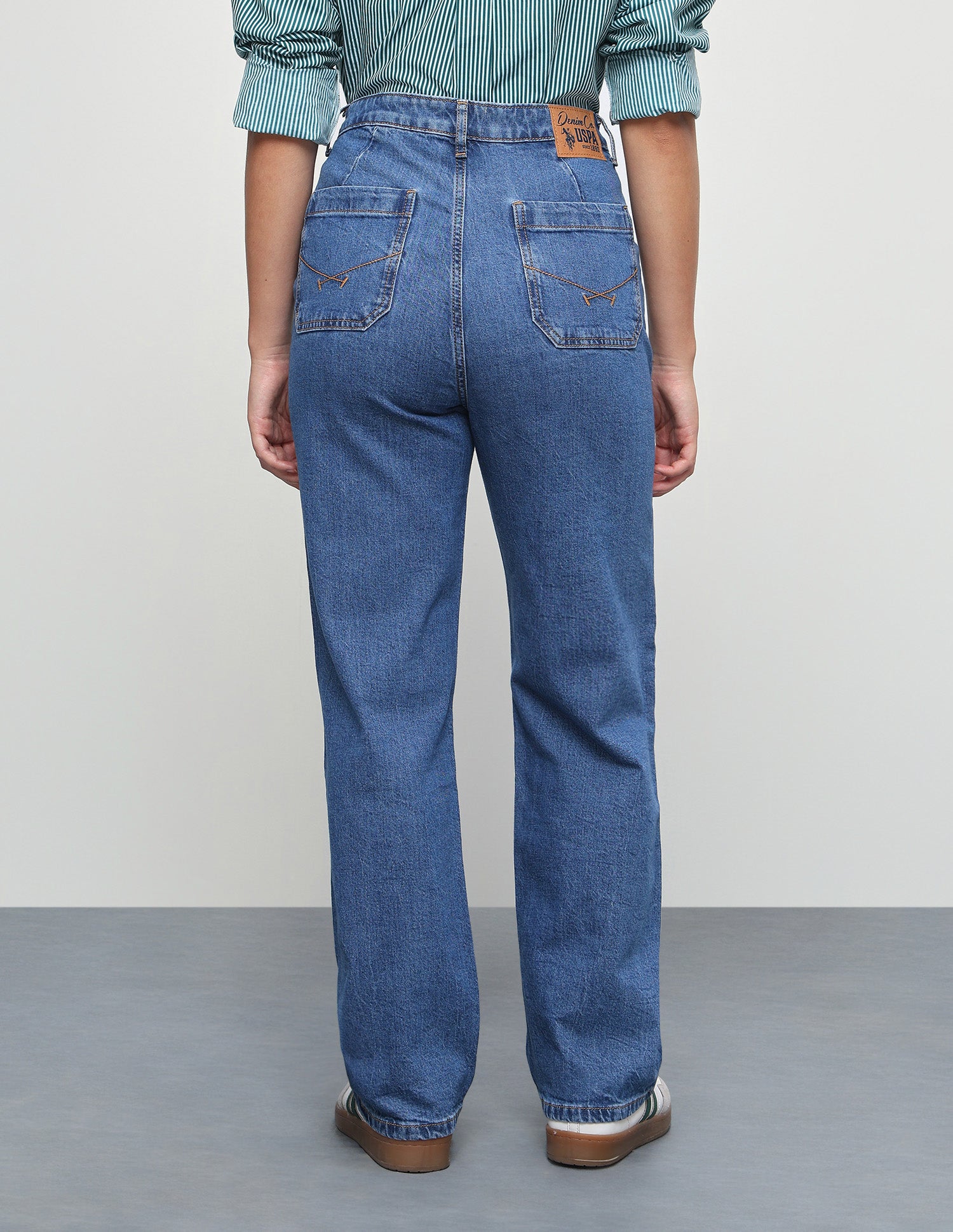 High Rise Straight Fit Jeans Dark Blue - U.S. Polo Assn. India | Large