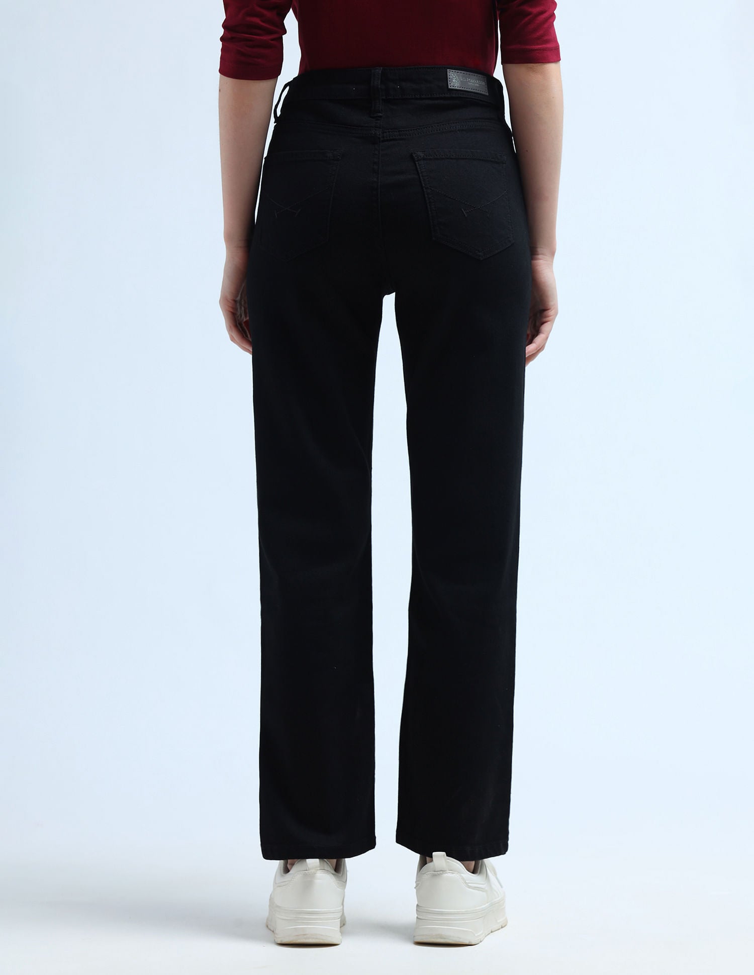 High Rise Straight Fit Jeans Black - U.S. POLO ASSN. | Large