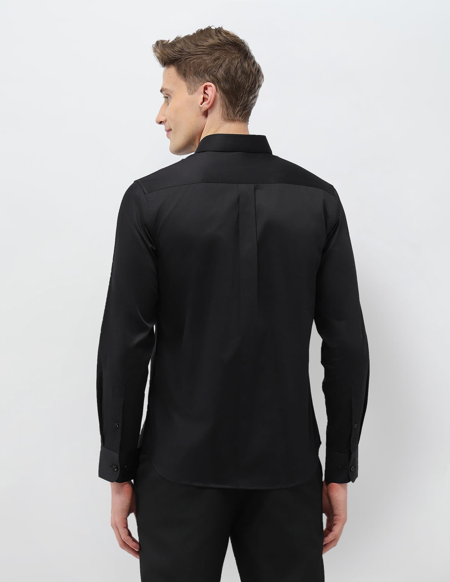 Solid Tailored Fit Shirt Black - U.S. Polo Assn. India | Large