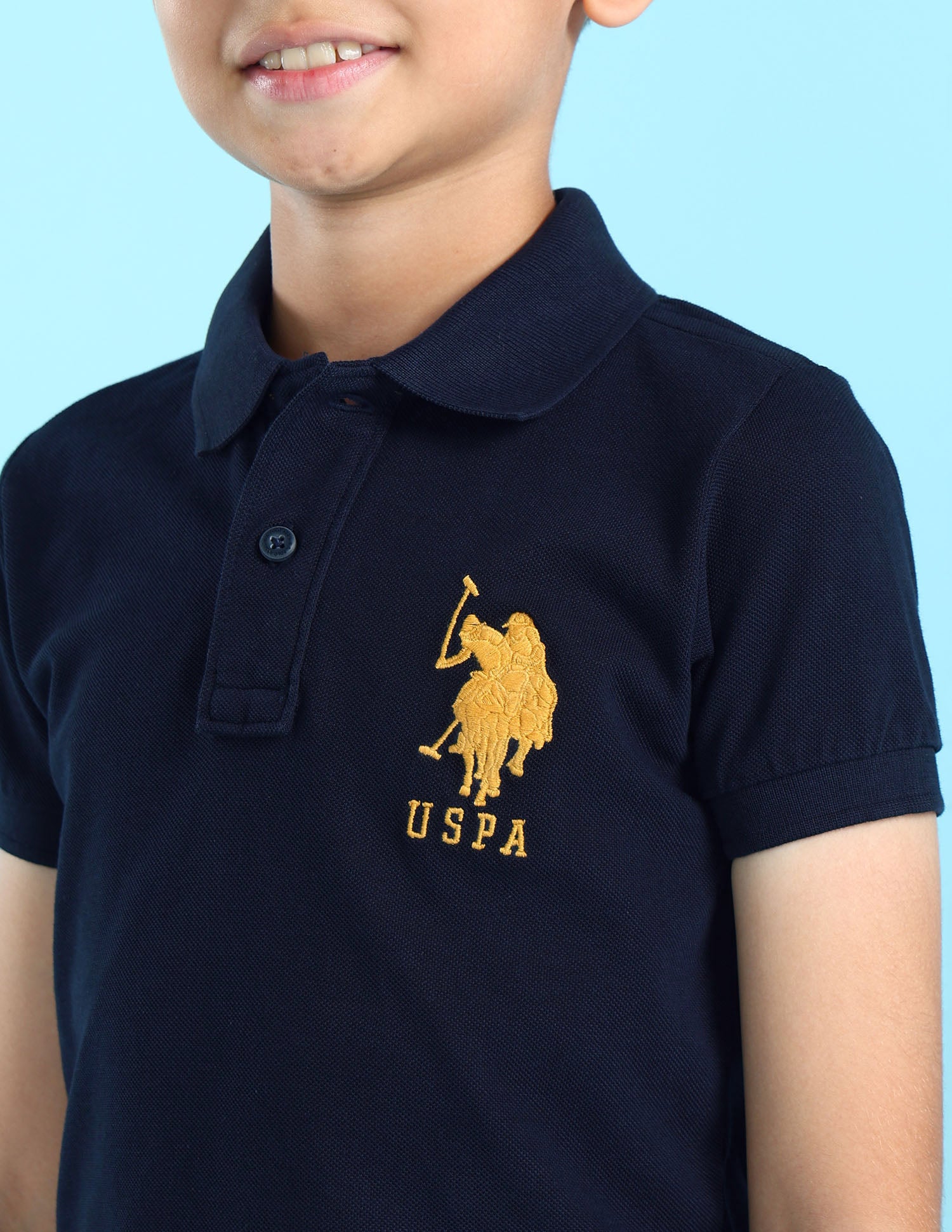 Cotton Solid Polo Shirt Navy - U.S. POLO ASSN. | Large