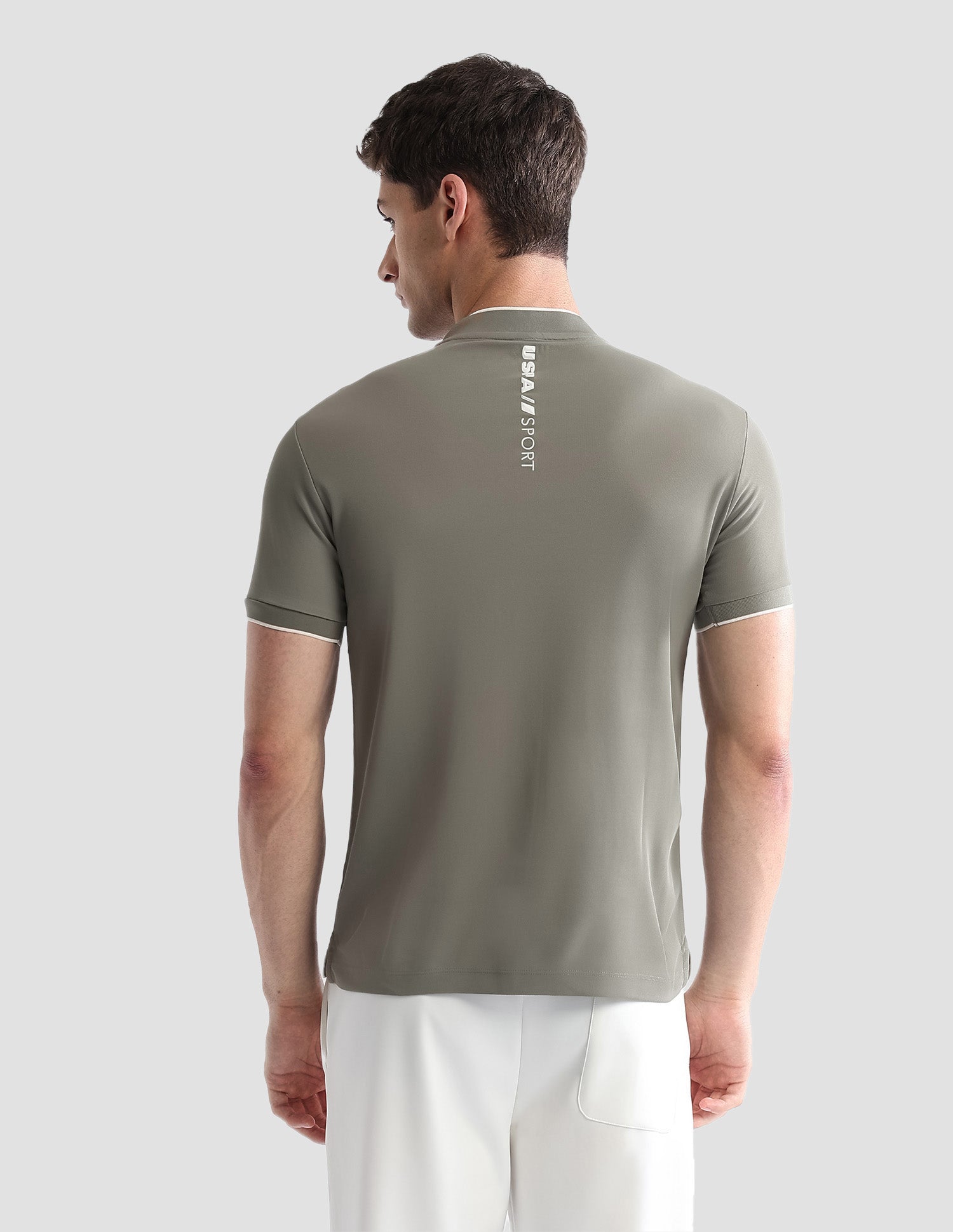 Brand Embossed Regular Fit Active Polo Shirt Light Olive - U.S. POLO ASSN. | Large