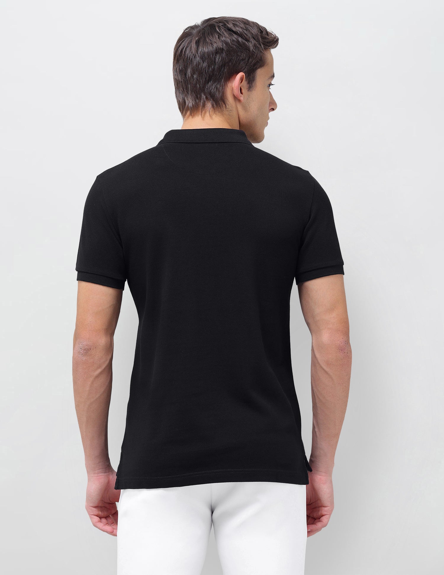 Solid Slim Fit Polo Shirt Black - U.S. Polo Assn. India | Large