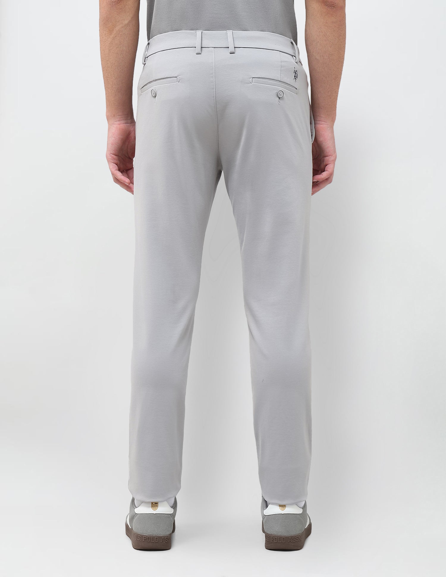 Satin Super Slim Fit Trousers Grey - U.S. Polo Assn. India | Large
