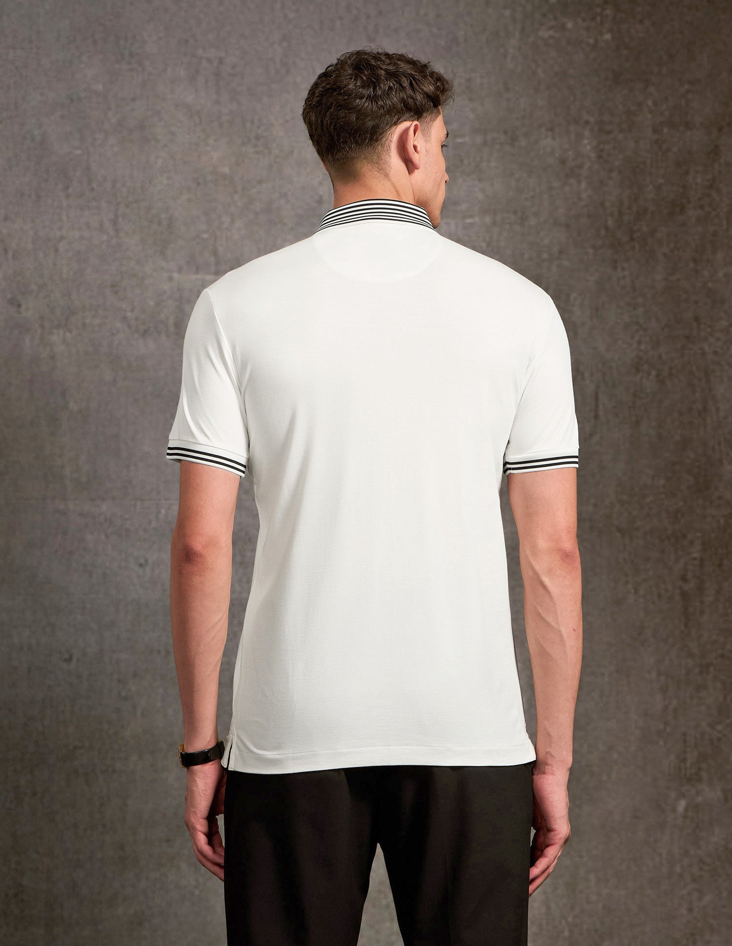 Solid Black & Gold Polo Shirt Ivory - U.S. POLO ASSN. | Large