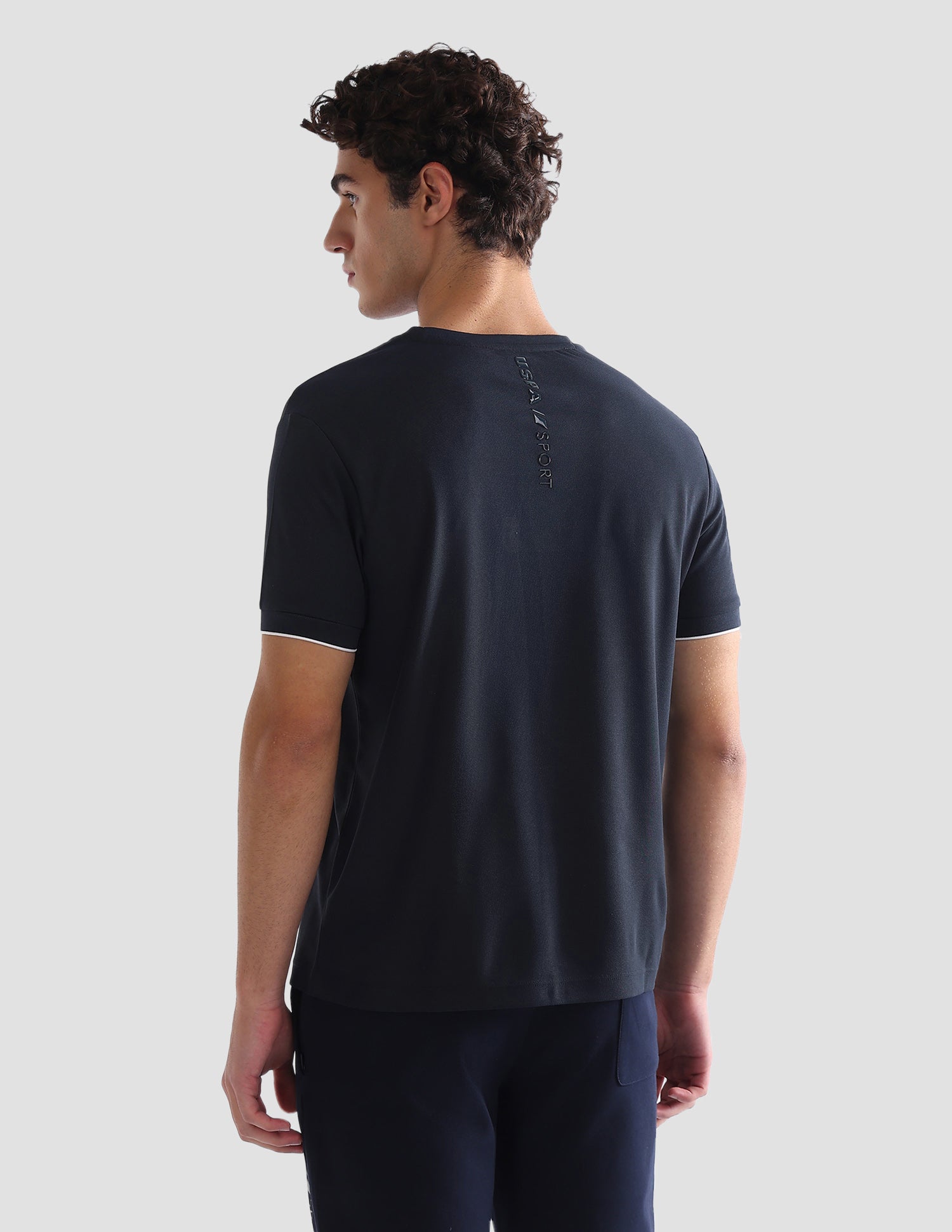 Solid Slim Fit Active T-Shirt Teal - U.S. Polo Assn. India | Large