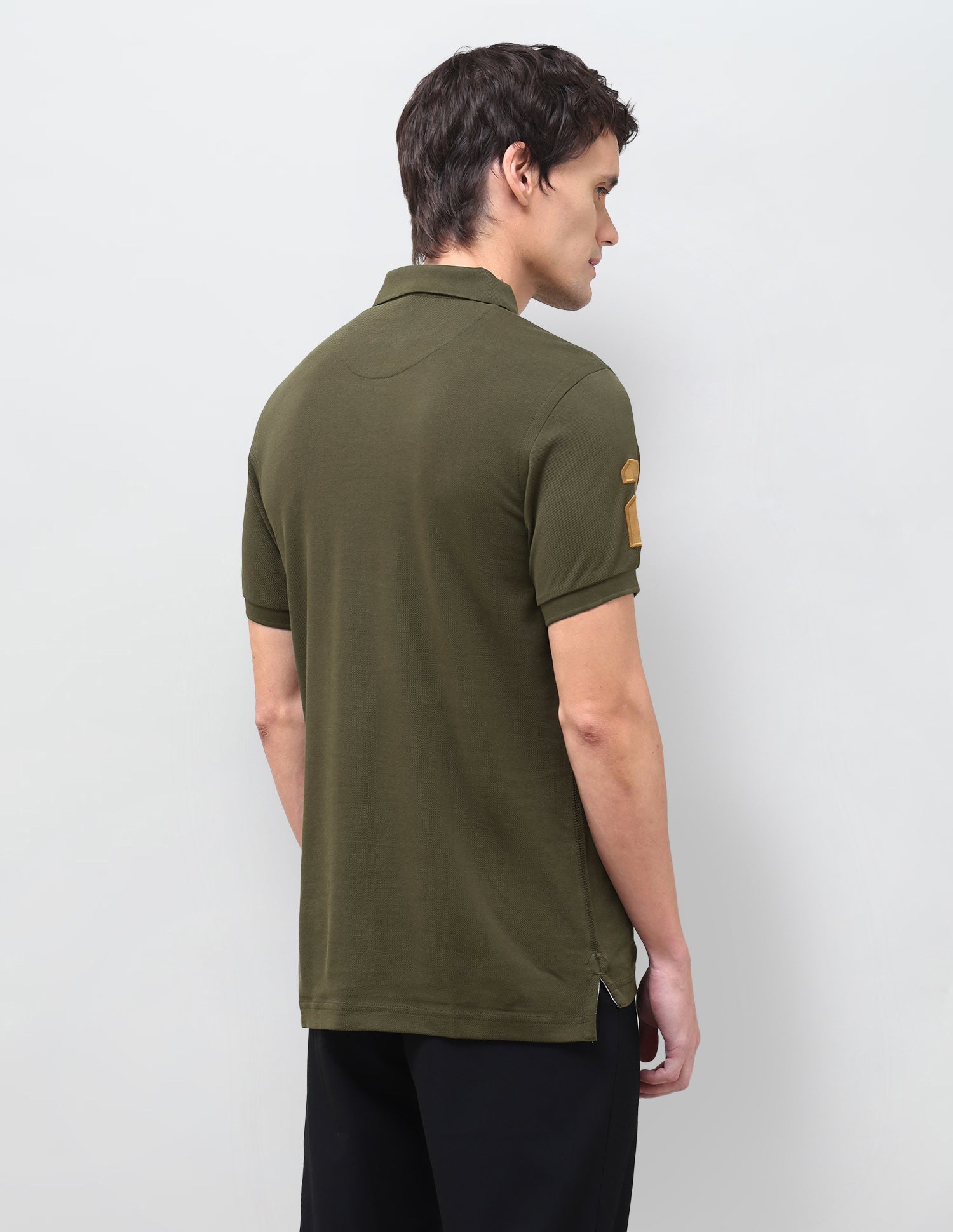 Solid Slim Fit Polo Shirt Green - U.S. Polo Assn. India | Large