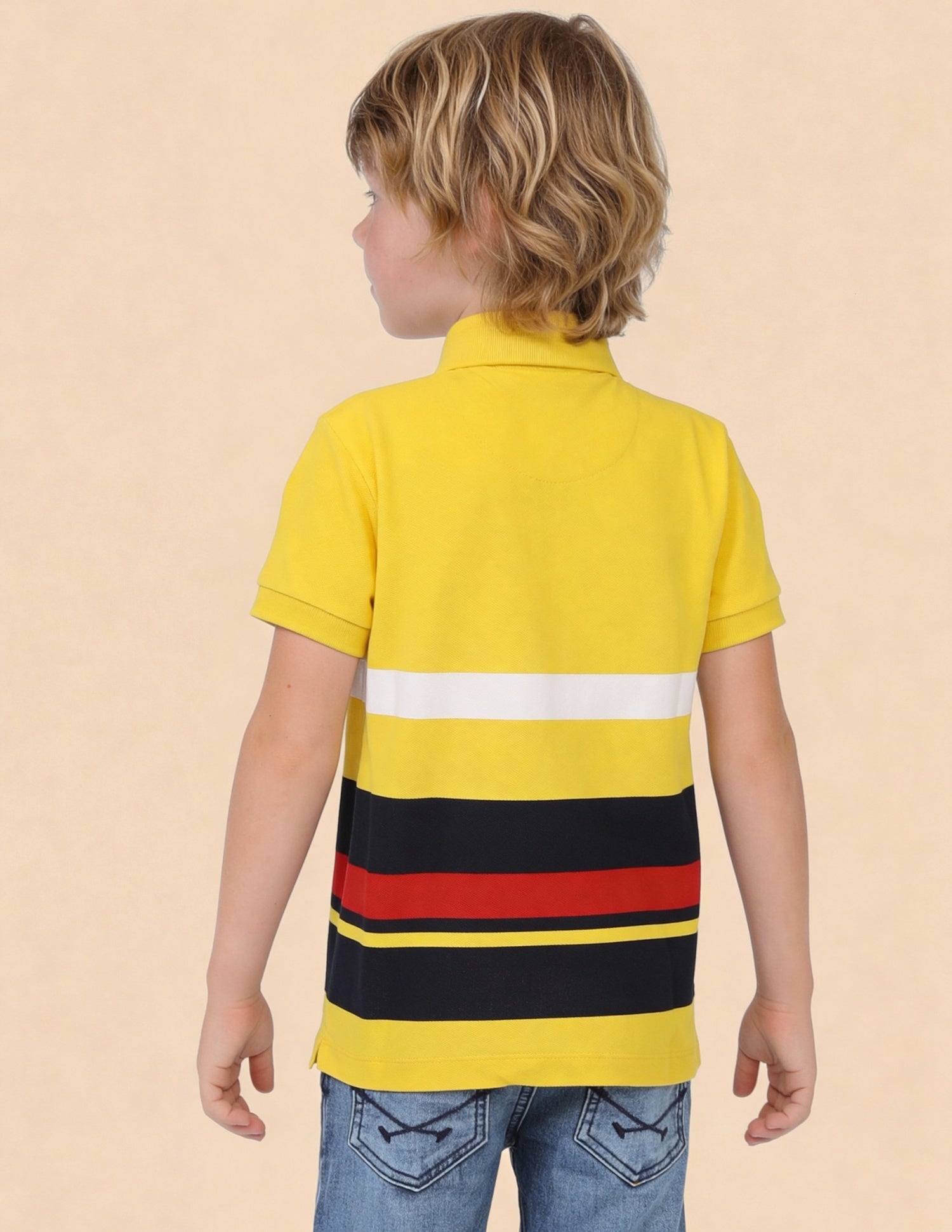 Horizontal Stripe Cotton Pique Polo Shirt Yellow - U.S. Polo Assn. India | Large