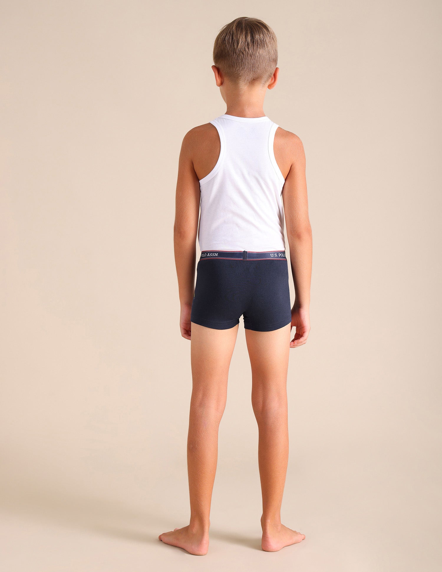 Solid Cotton Spandex EKT03 Trunks - Pack Of 2 Blue and Navy - U.S. POLO ASSN. | Large