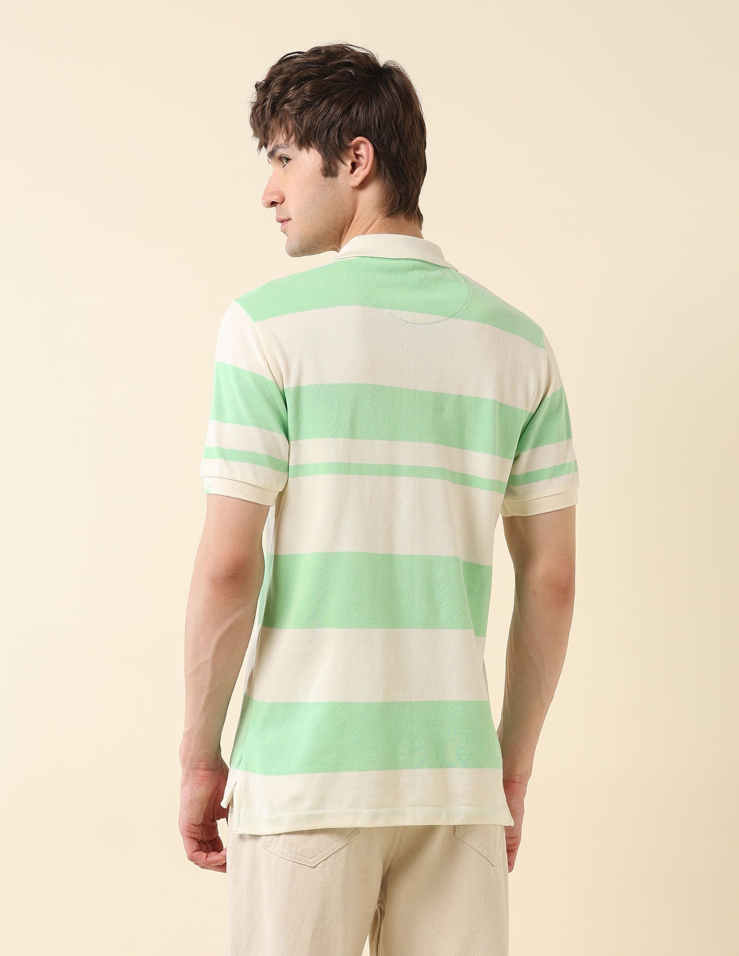 Slim Fit Summer Splash Polo Shirt Light Green - U.S. Polo Assn. India | Large