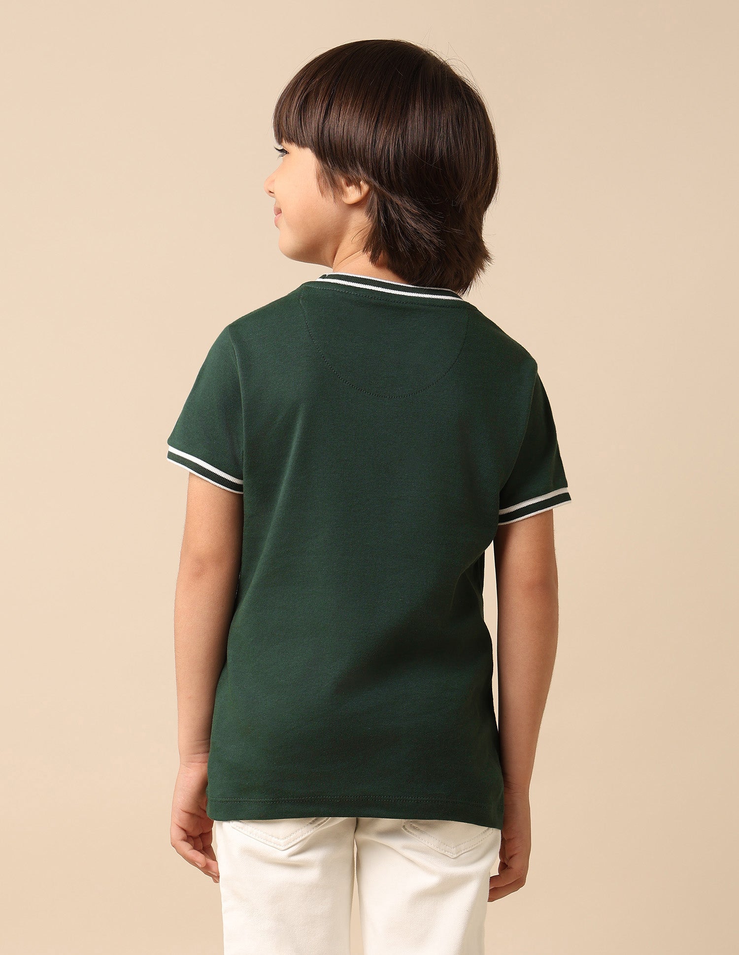 Boys Brand Embroidered Pure Cotton T Shirt Dark Green - U.S. POLO ASSN. | Large