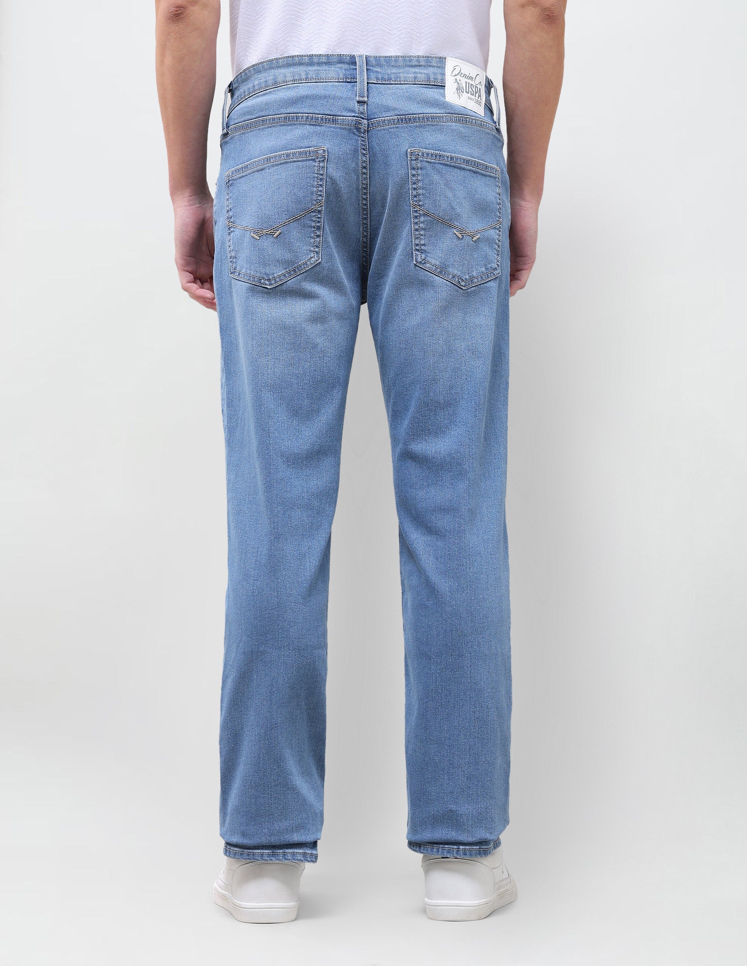 Harold Slim Straight Fit Blue Jeans Light Indigo - U.S. Polo Assn. India | Large