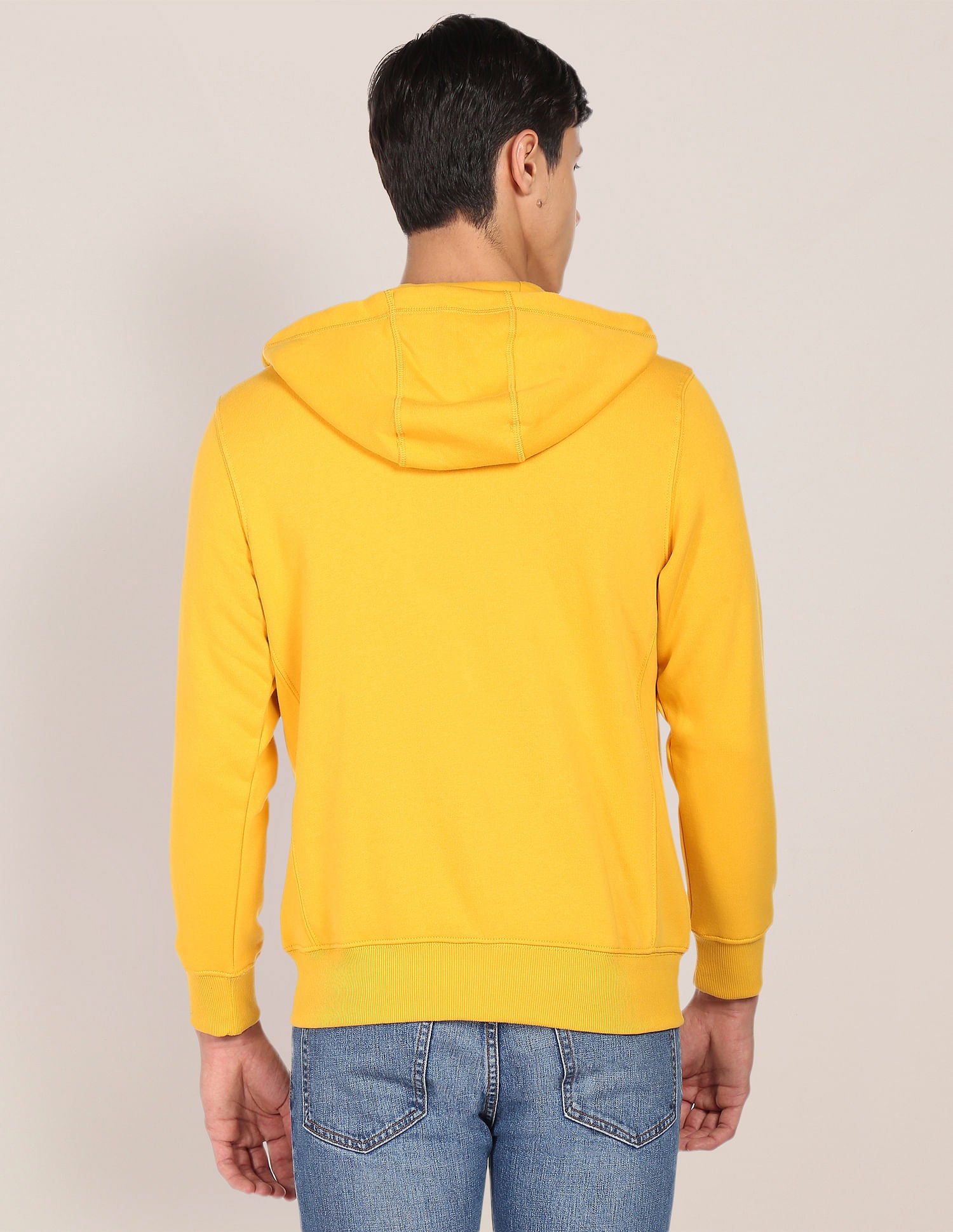 Men Yellow Solid Hooded Sweatshirt – U.S. Polo Assn. India